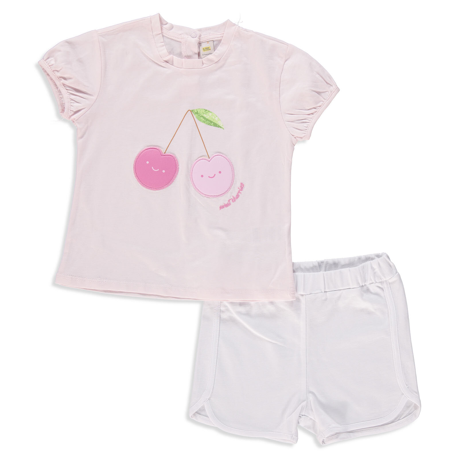 Sweet Fruit Kız Bebek - Organik Pamuk Tshirt-Şort Takım