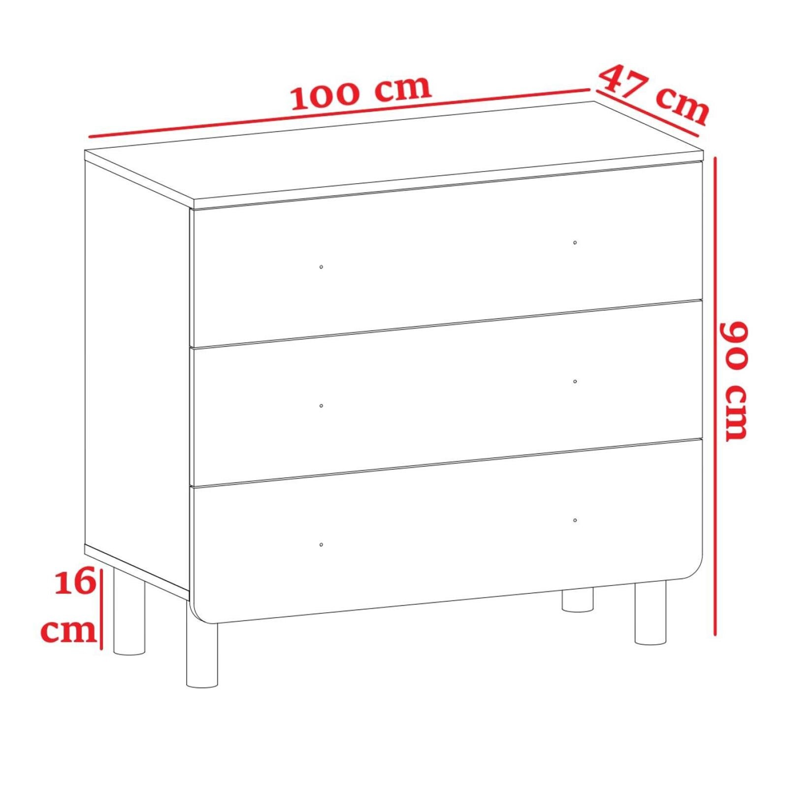 Sweet 3 Çekmeceli Şifonyer