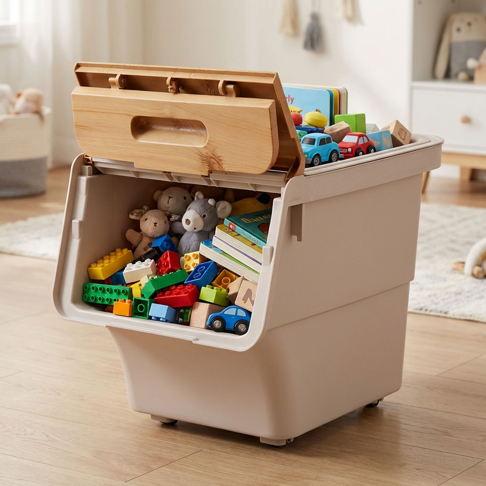 Tekerlekli Bambu Organizer 12 LT