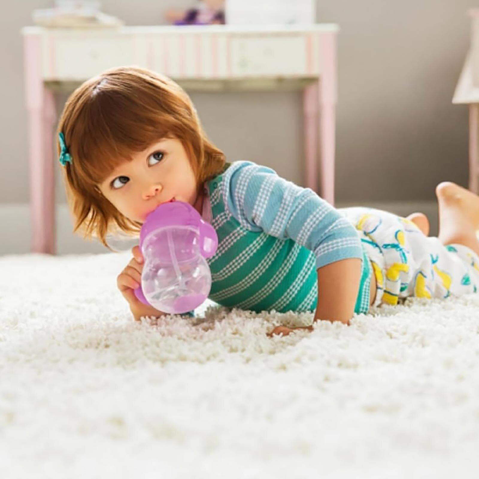 Tıklama Kilitli  Uçlu Alıştırma Bardağı 6ay+207ml Mor