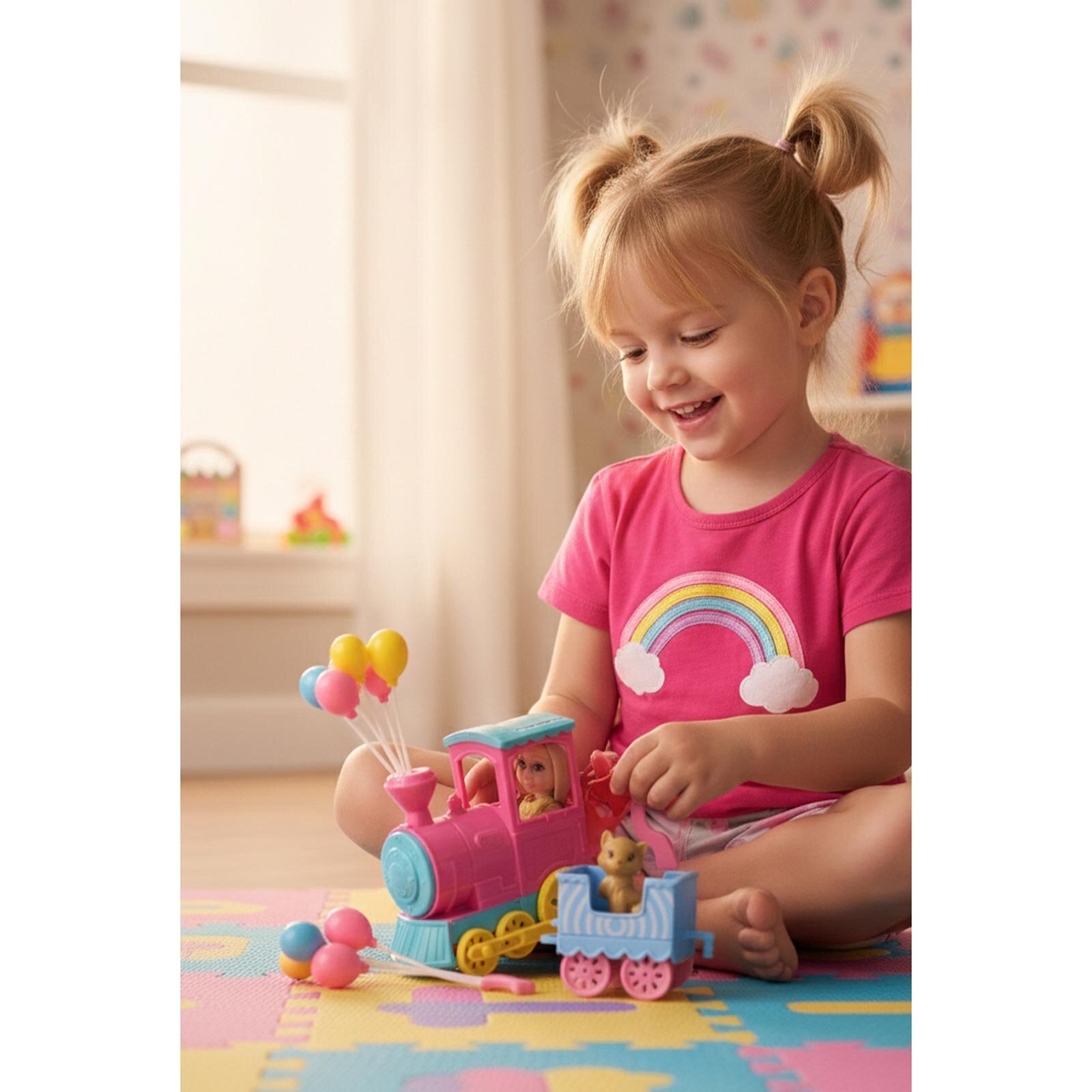 Trenli Balonlu Mini Bebek Trenli Balonlu Mini Bebek