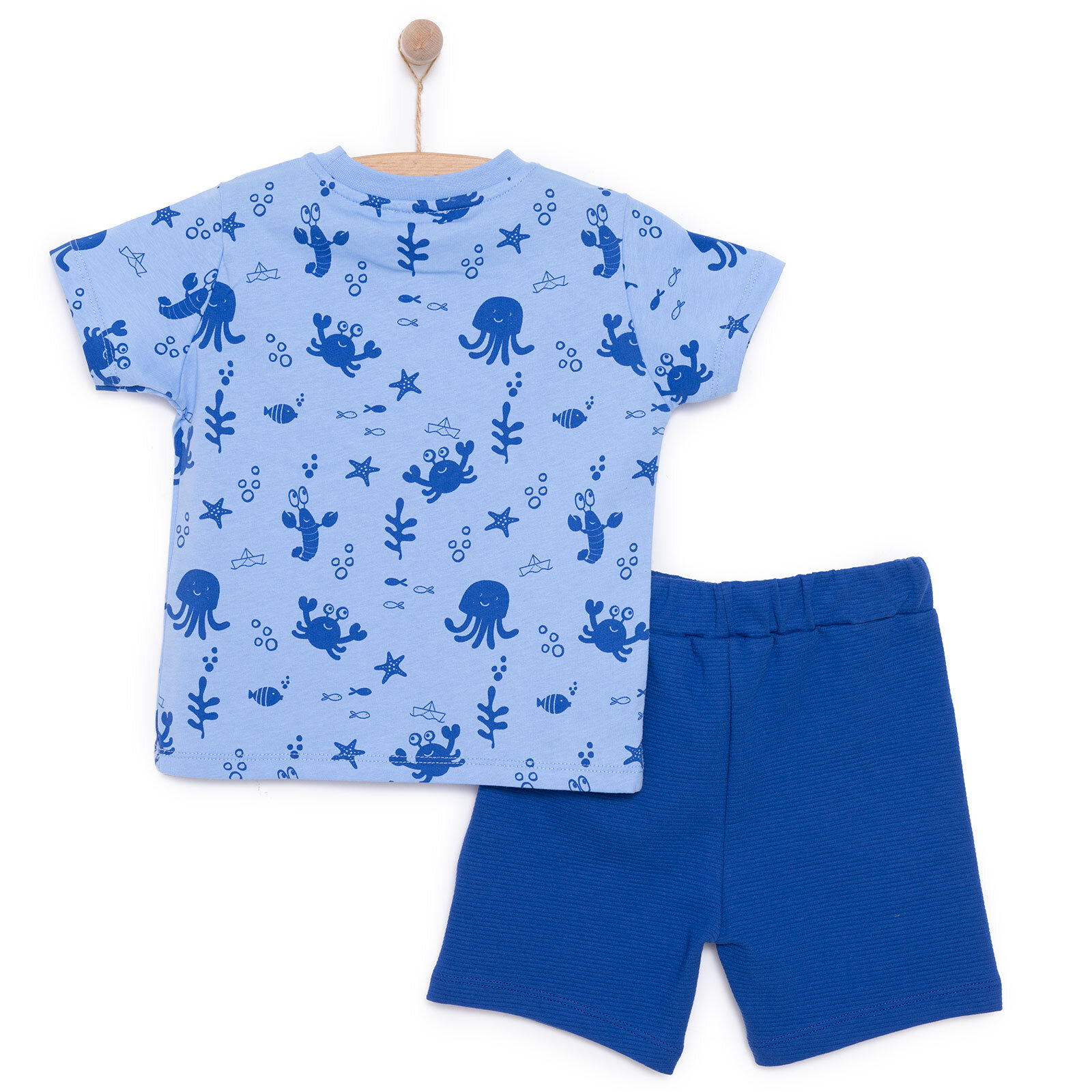 Under the Sea Deniz Kabuğu Baskılı Erkek Tshirt-Şort Erkek Bebek