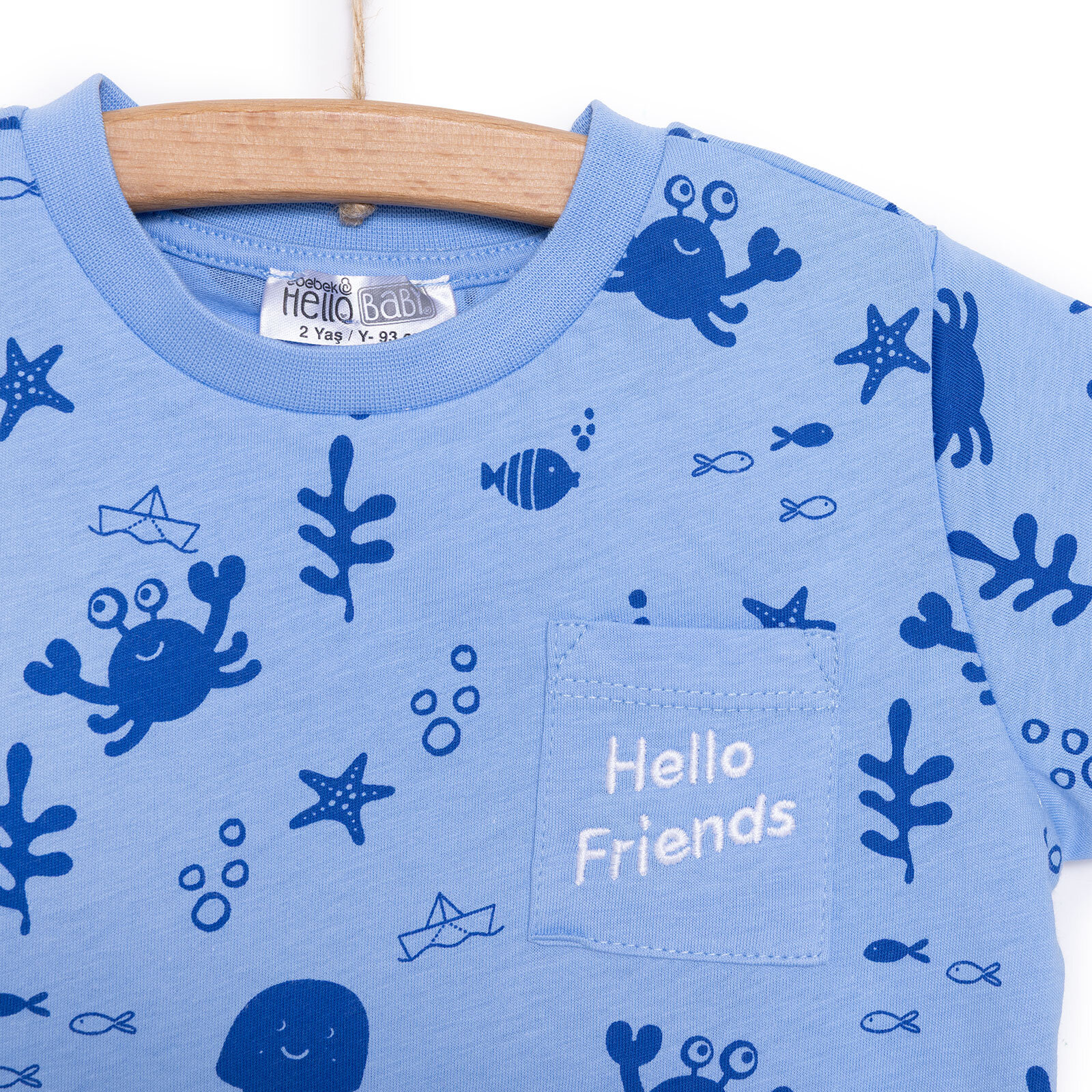 Under the Sea Deniz Kabuğu Baskılı Erkek Tshirt-Şort Erkek Bebek