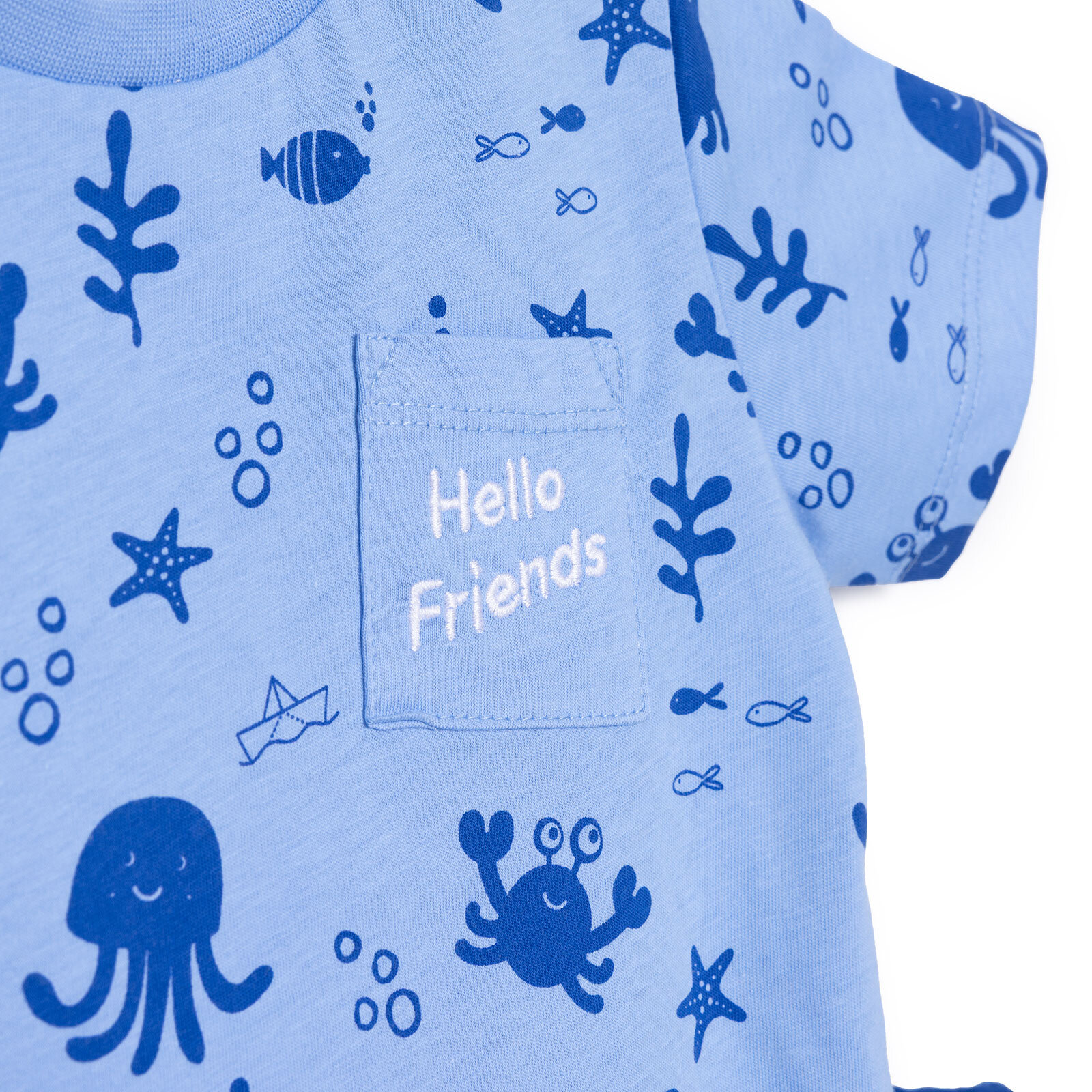 Under the Sea Deniz Kabuğu Baskılı Erkek Tshirt-Şort Erkek Bebek