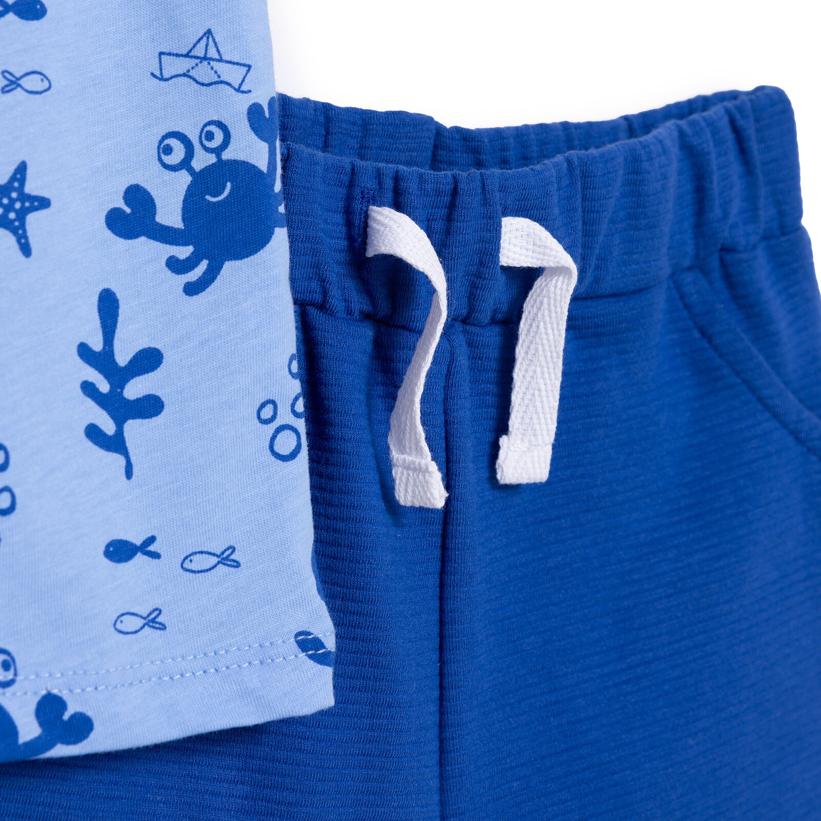 Under the Sea Deniz Kabuğu Baskılı Erkek Tshirt-Şort Erkek Bebek