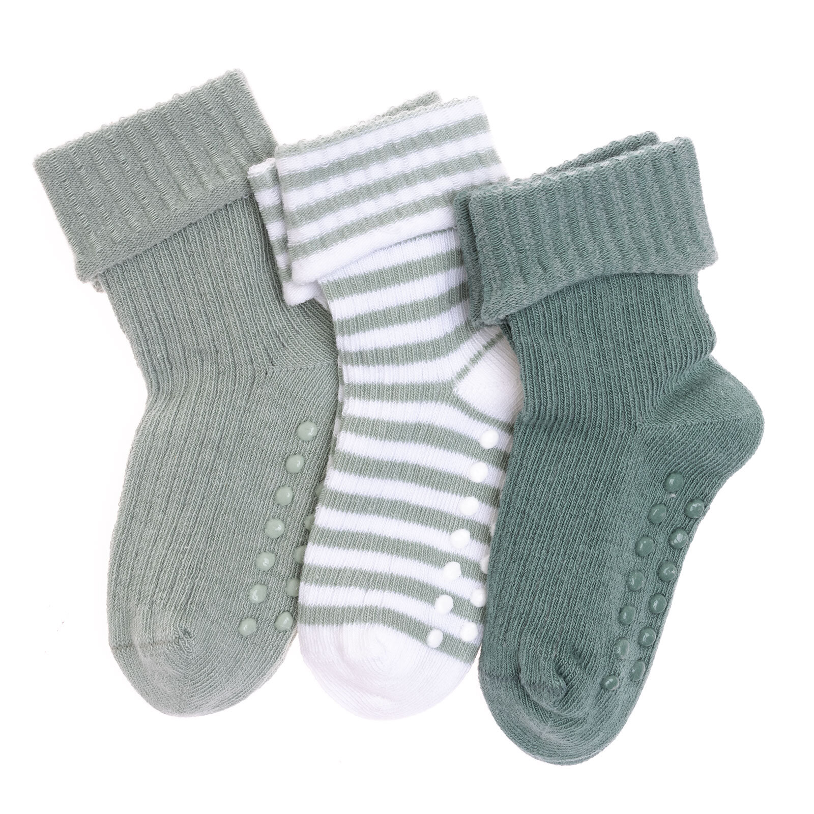 Unisex Çizgili 3lü Kıvrık Çorap Unisex