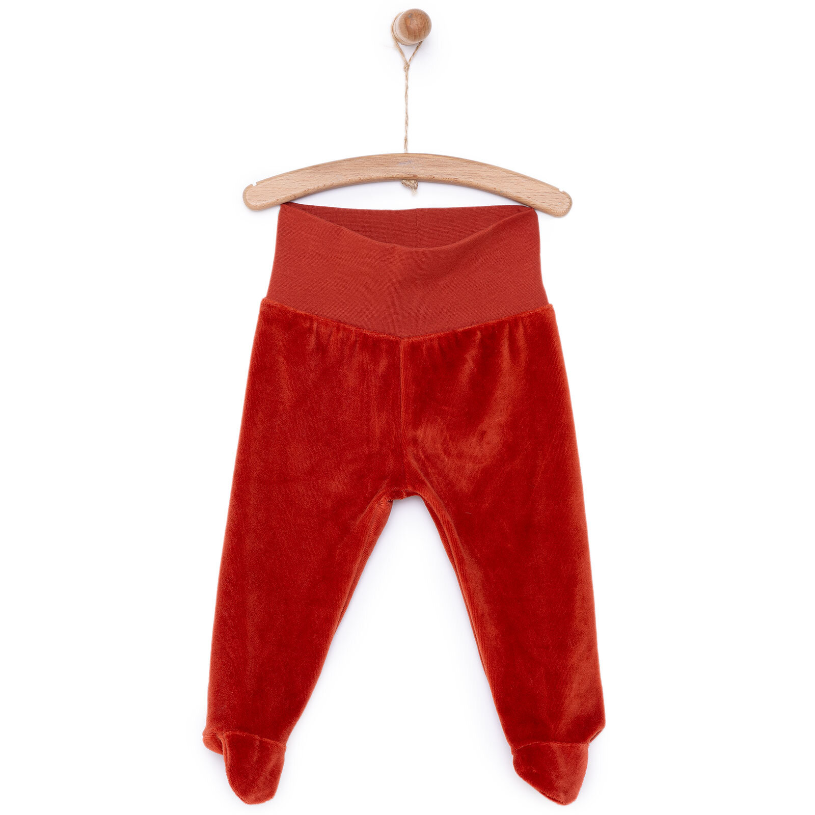 Unisex Yenidoğan Patikli Alt %100 Pamuk Kadife Kumaş