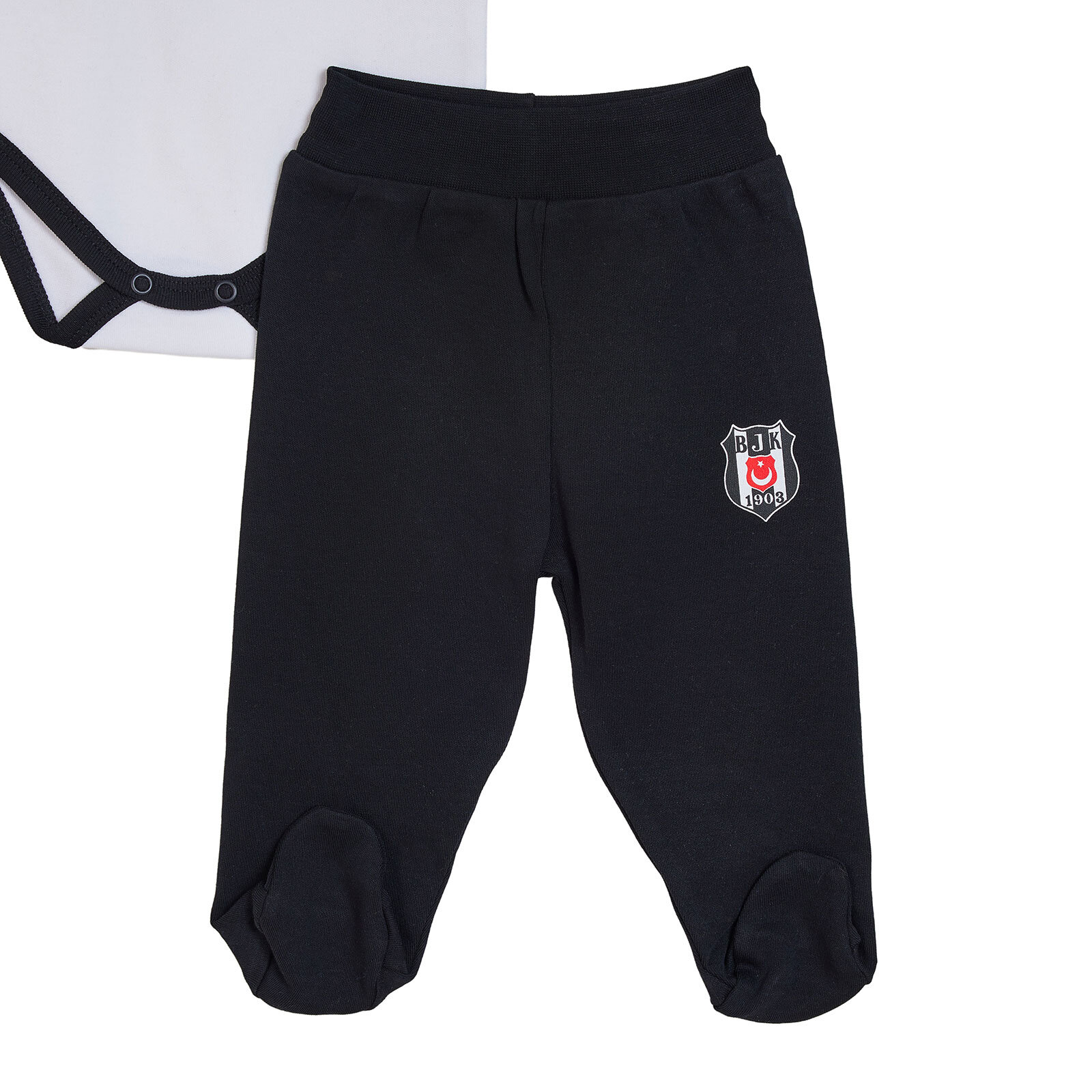 Unisex Yenidoğan Body-Patikli Alt-Şapka Bisiklet Yaka Uzun Kol Patikli Paça