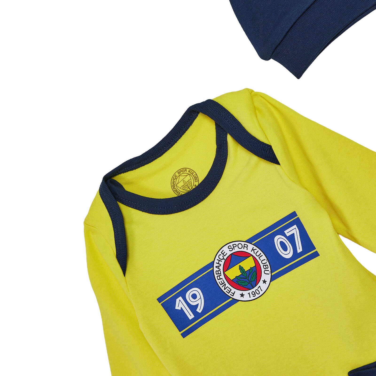 Unisex Yenidoğan Body-Patikli Alt-Şapka Bisiklet Yaka Uzun Kol Patikli Paça