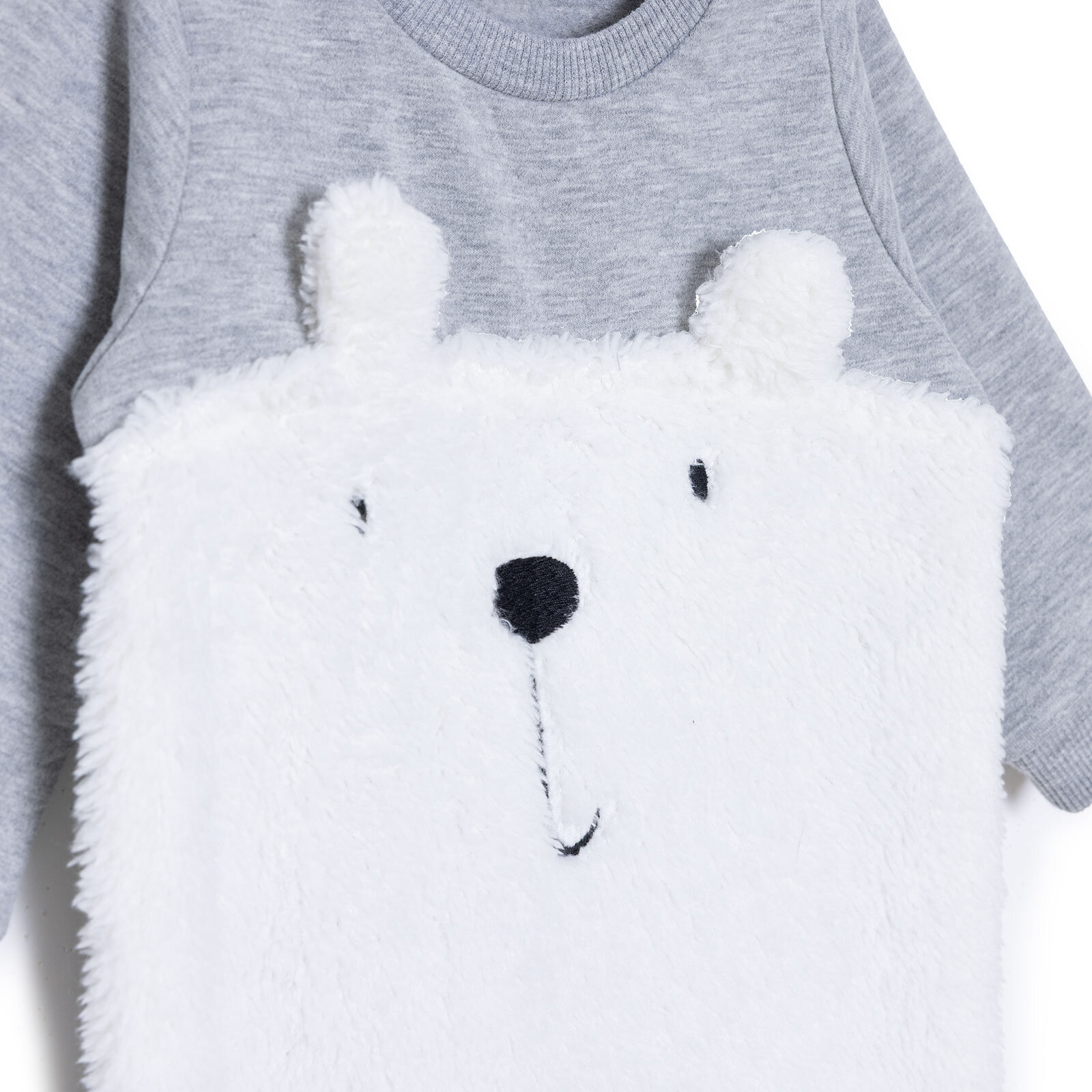 Unisex Yenidoğan Patikli Tulum İki İplik Bisiklet Yaka Uzun Kol Patikli Paça