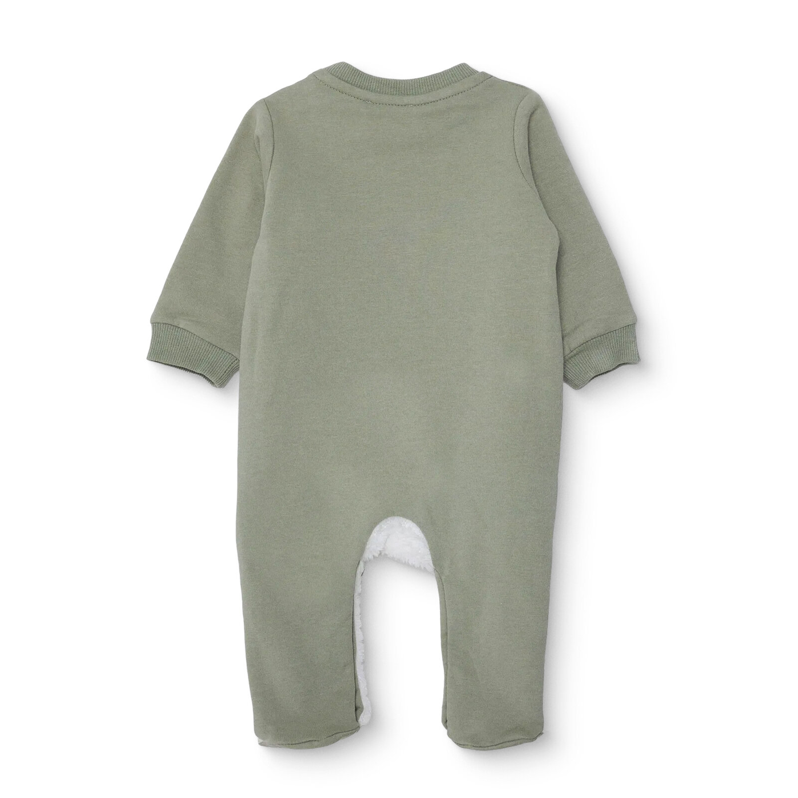 Unisex Yenidoğan Patikli Tulum İki İplik Bisiklet Yaka Uzun Kol Patikli Paça