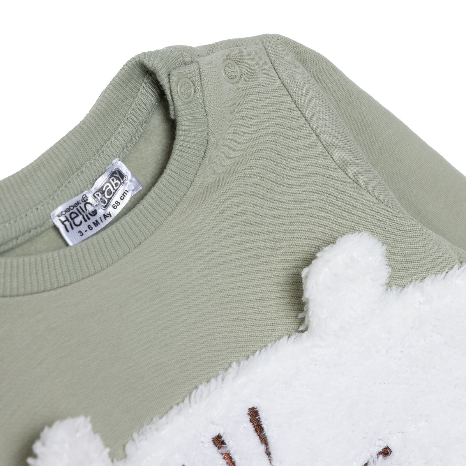 Unisex Yenidoğan Patikli Tulum İki İplik Bisiklet Yaka Uzun Kol Patikli Paça