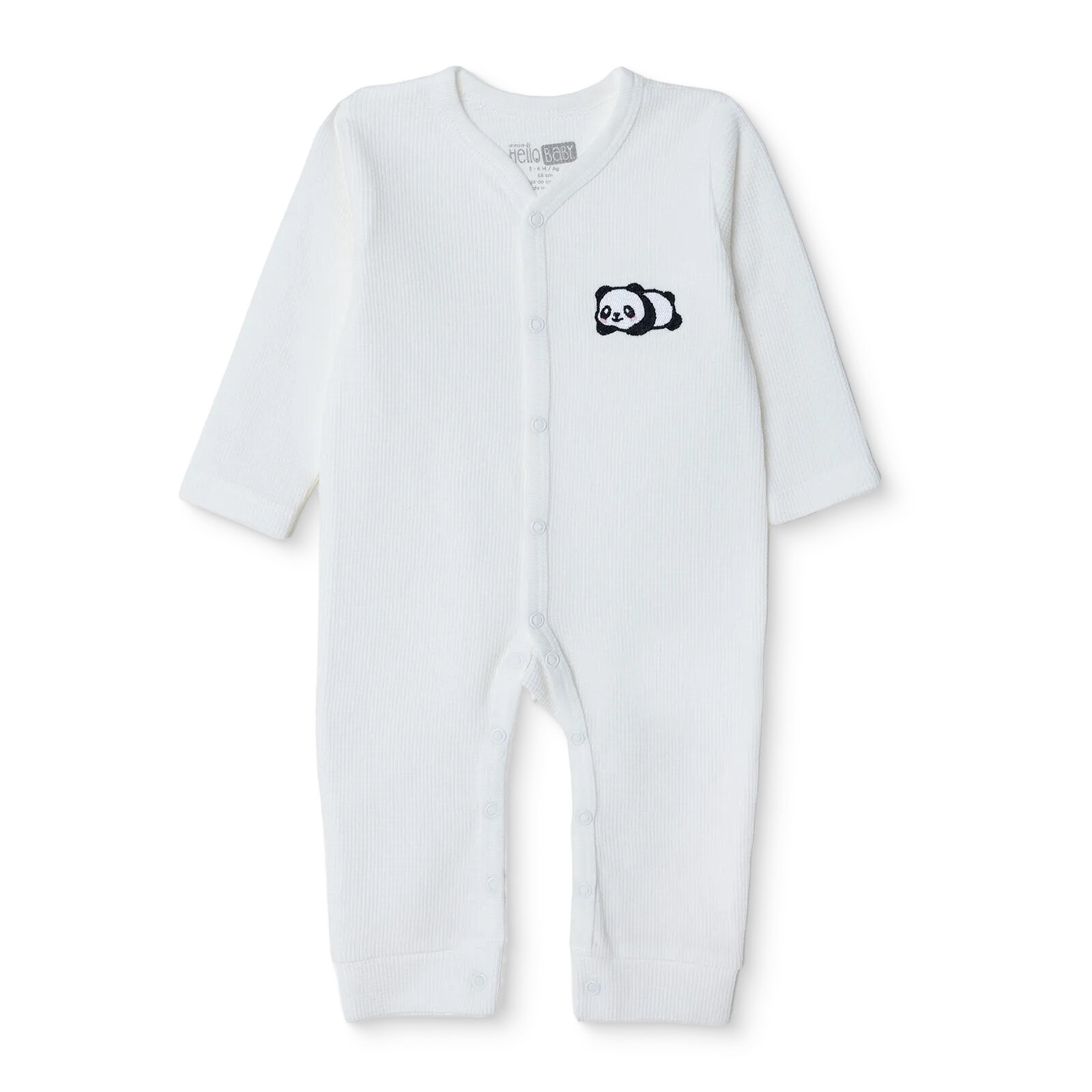 Unisex Yenidoğan Patiksiz Tulum waffle Kumaş Bisiklet Yaka Uzun Kol Patiksiz Paça