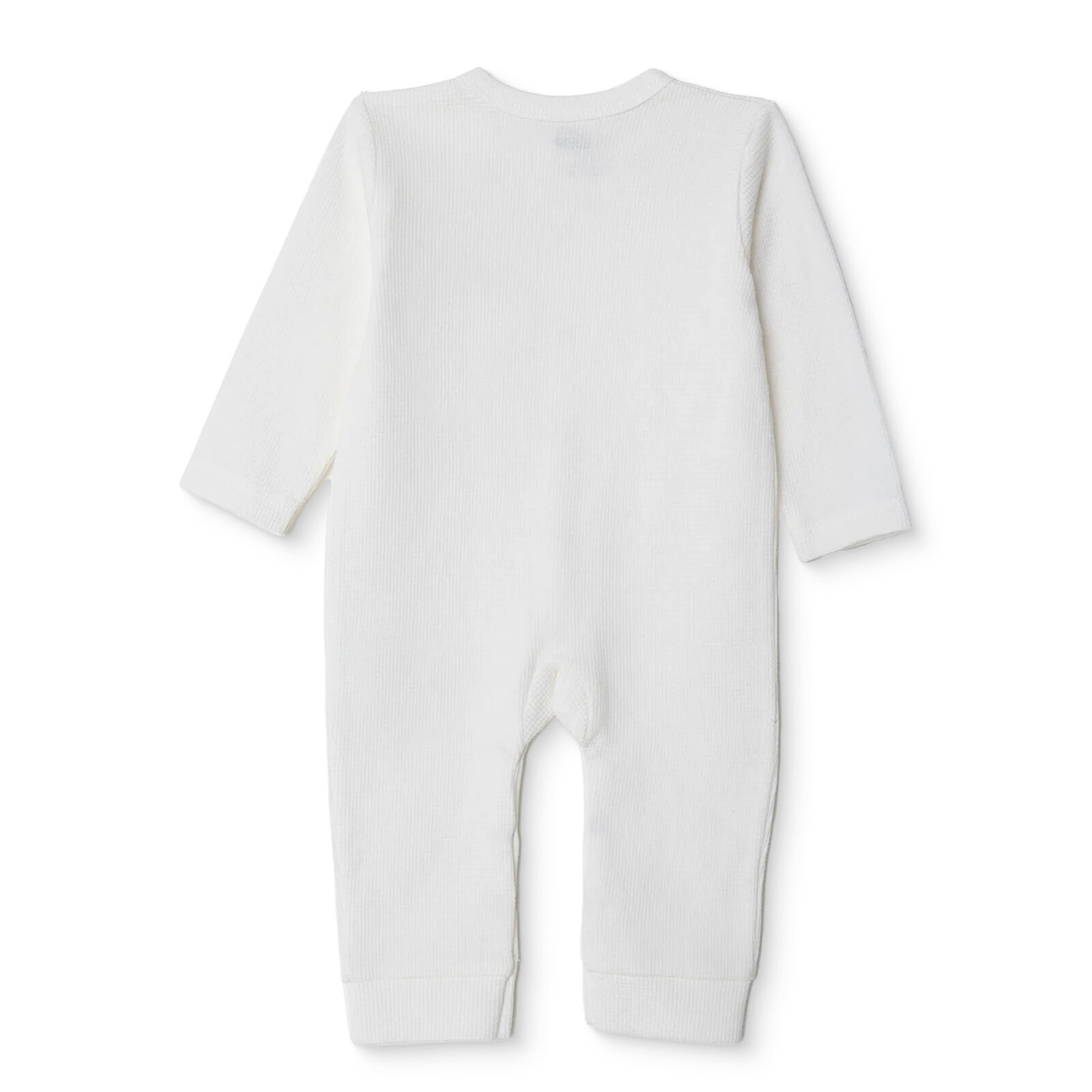 Unisex Yenidoğan Patiksiz Tulum waffle Kumaş Bisiklet Yaka Uzun Kol Patiksiz Paça