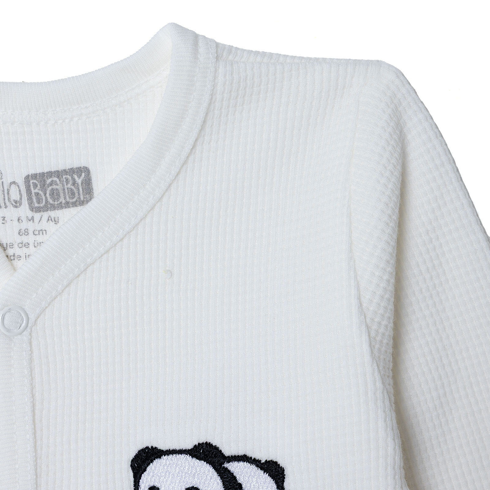 Unisex Yenidoğan Patiksiz Tulum waffle Kumaş Bisiklet Yaka Uzun Kol Patiksiz Paça