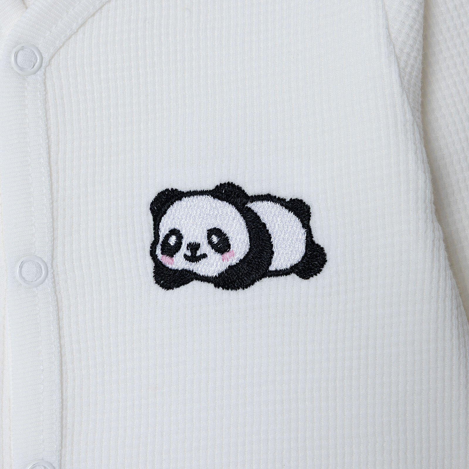 Unisex Yenidoğan Patiksiz Tulum waffle Kumaş Bisiklet Yaka Uzun Kol Patiksiz Paça