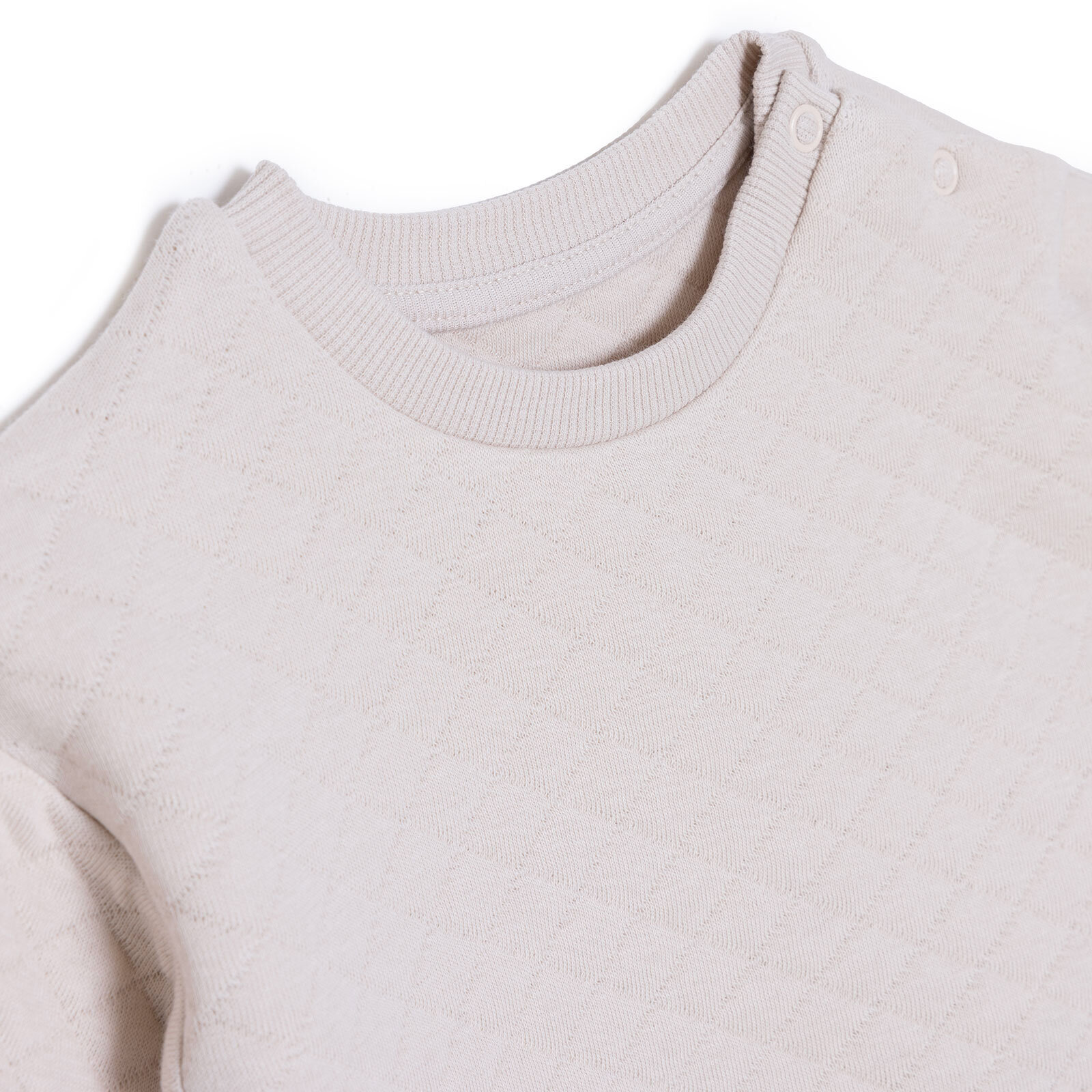 Unisex Yenidoğan Sweatshirt-Patiksiz Alt Kapitone Örme Bisiklet Yaka Uzun Kol Patiksiz Paça