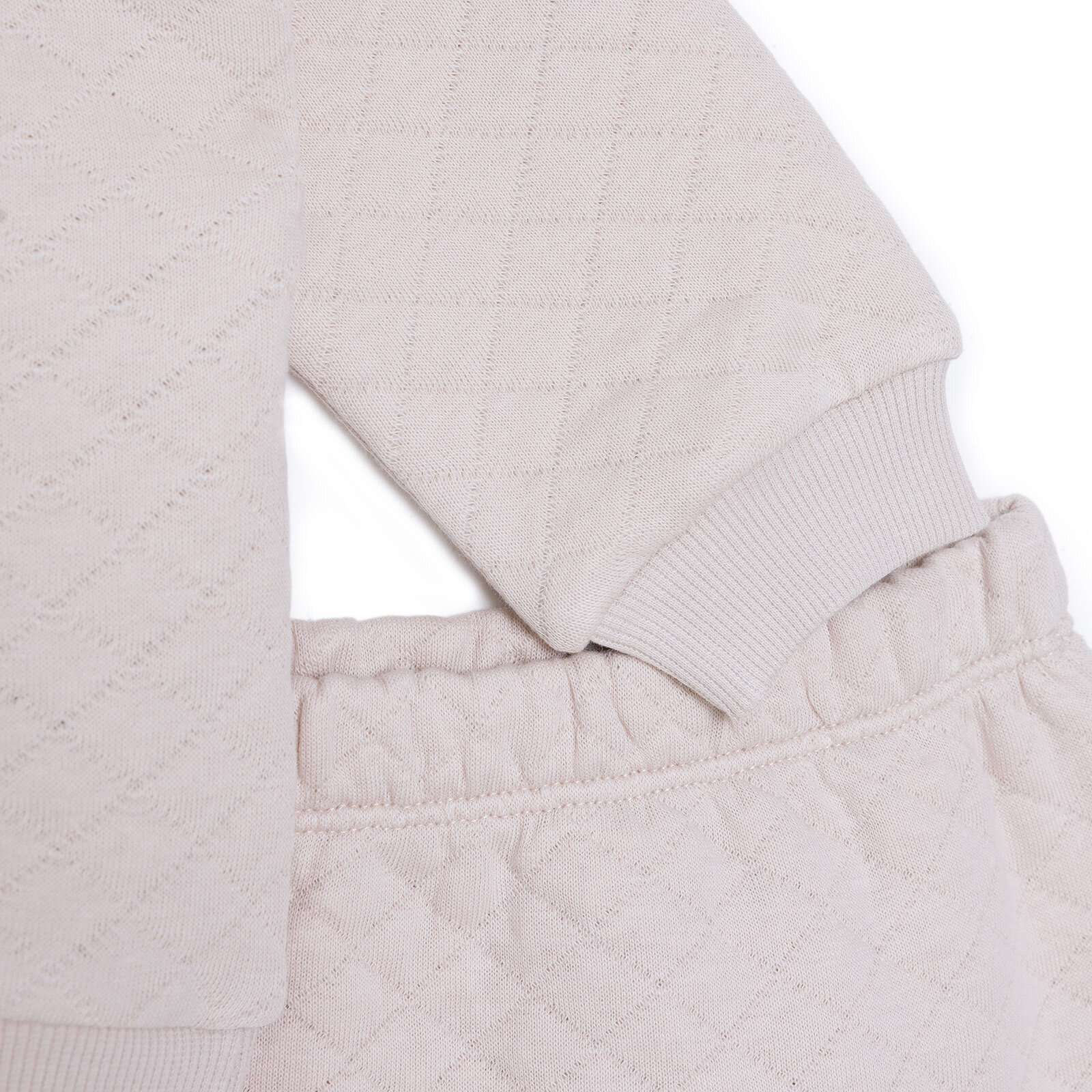 Unisex Yenidoğan Sweatshirt-Patiksiz Alt Kapitone Örme Bisiklet Yaka Uzun Kol Patiksiz Paça