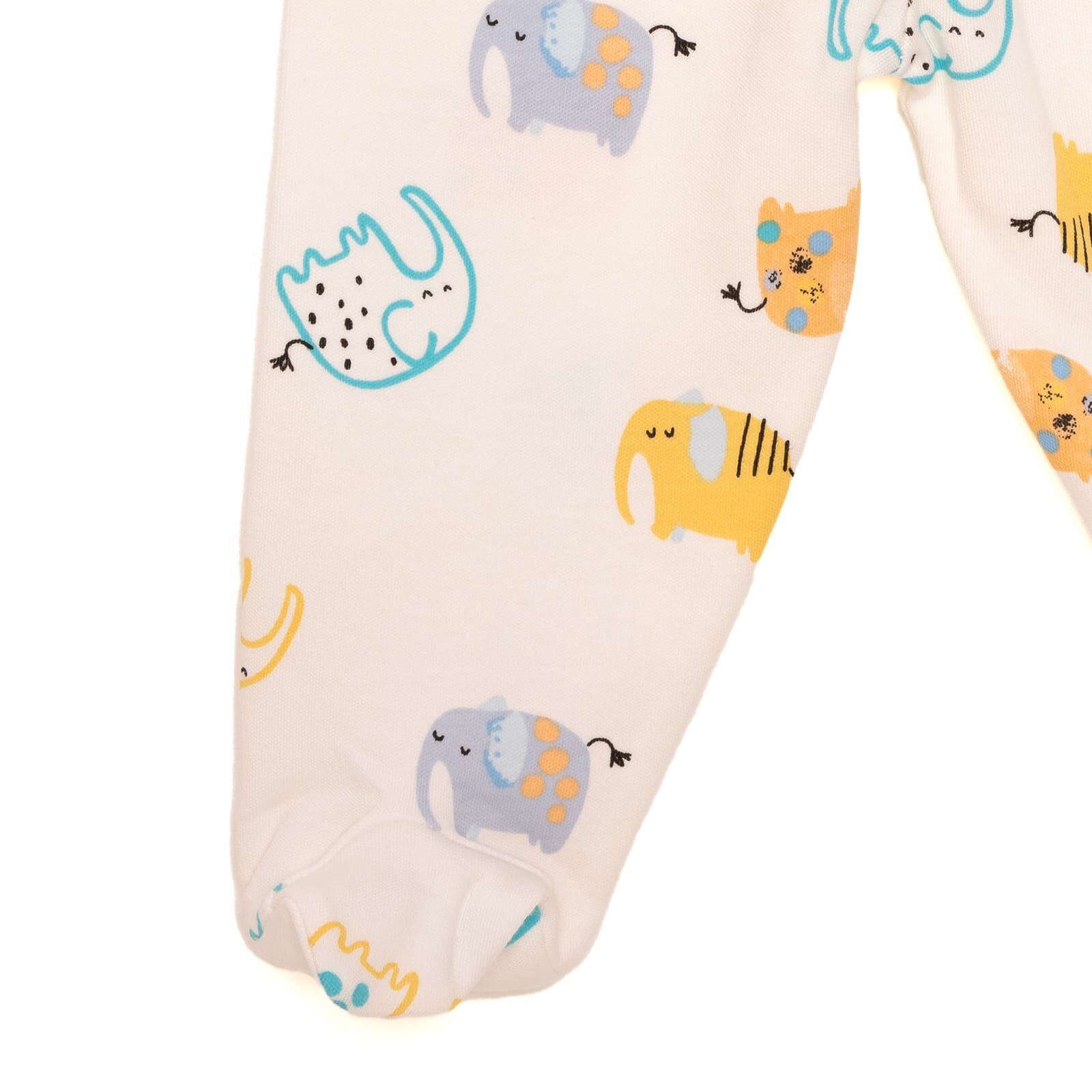 Unisex Yenidoğan Zıbın Şapka Patikli Alt %100 Pamuk Çıtçıtlı  Zarf Yaka Uzun Kol Ekru