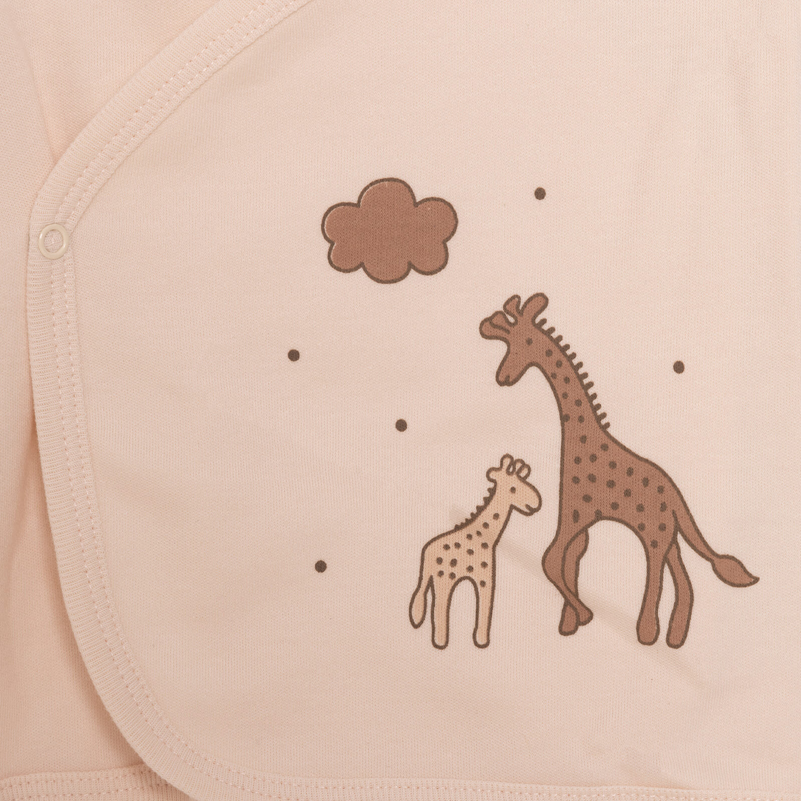 Unisex Yenidoğan Zıbın Şapka Patikli Alt Çıtçıtlı Zarf Yaka Uzun Kol Ekru