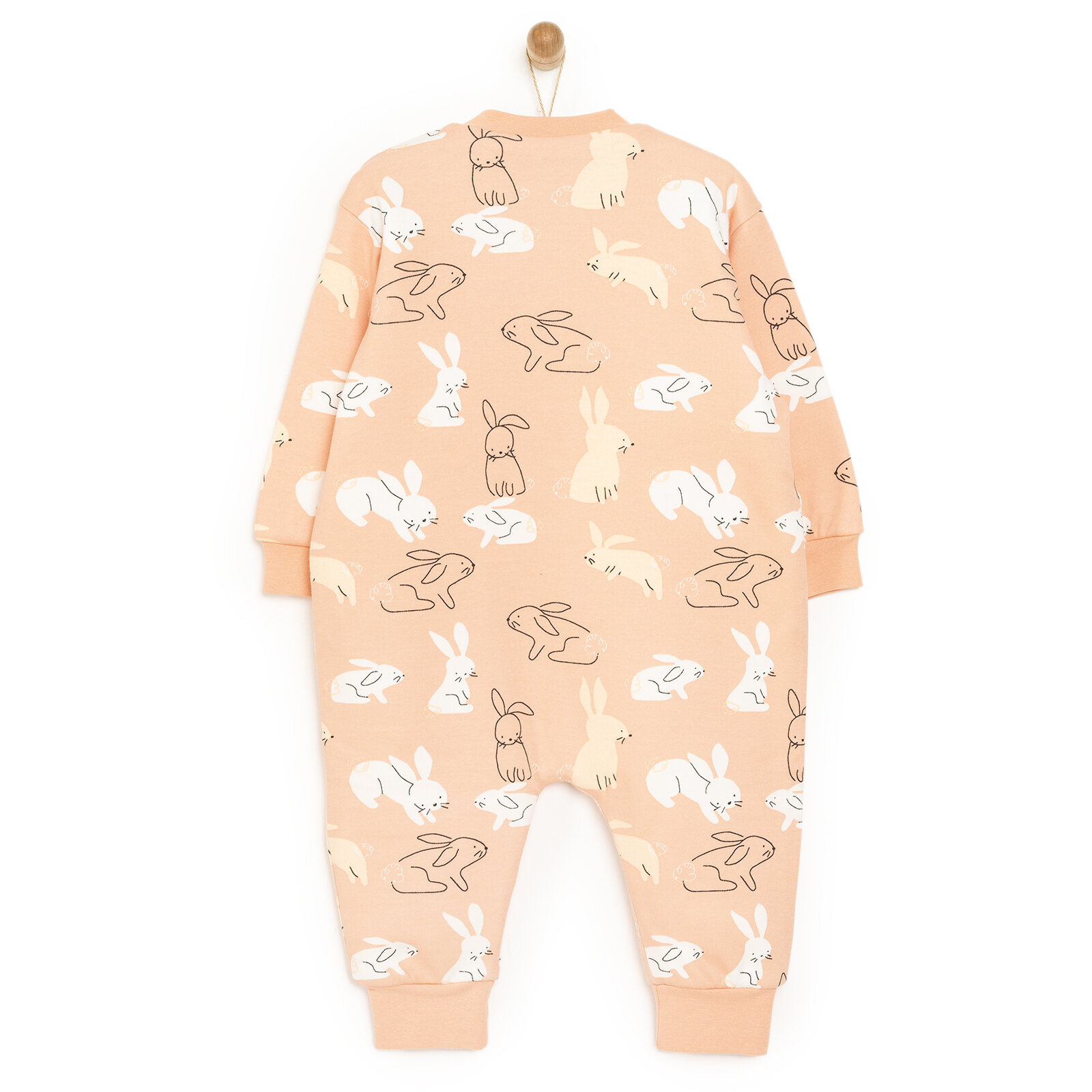 Kız Bebek Uyku Tulum İnterlok Fermuarlı 1  Tog Bisiklet Yaka Uzun Kol