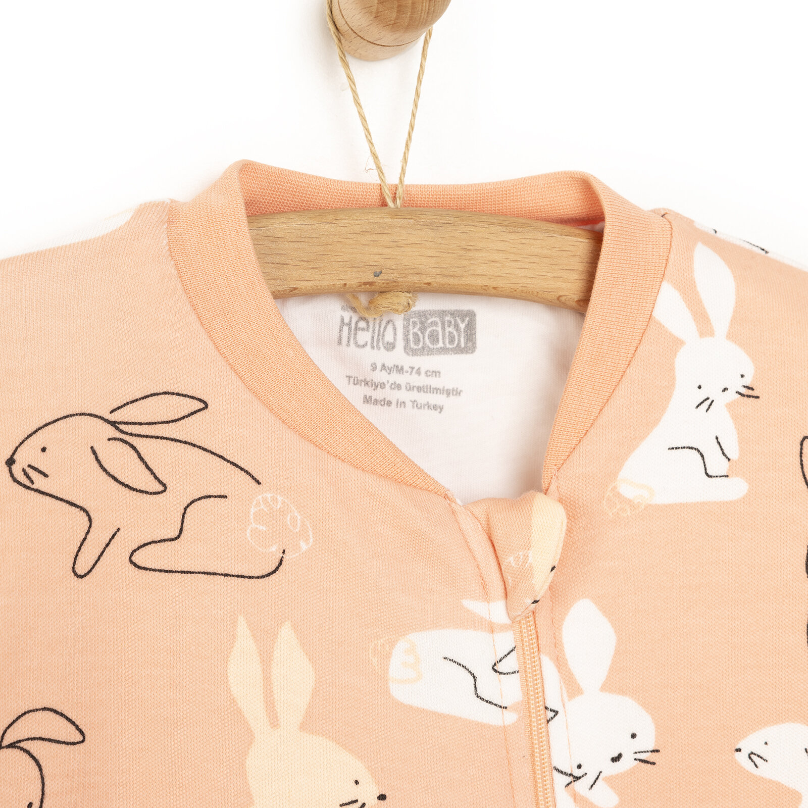 Kız Bebek Uyku Tulum İnterlok Fermuarlı 1  Tog Bisiklet Yaka Uzun Kol