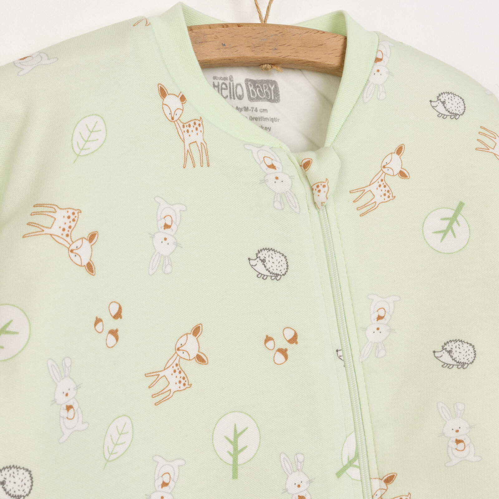 Kız Bebek Uyku Tulum İnterlok Fermuarlı 2 TOG Bisiklet Yaka Uzun Kol