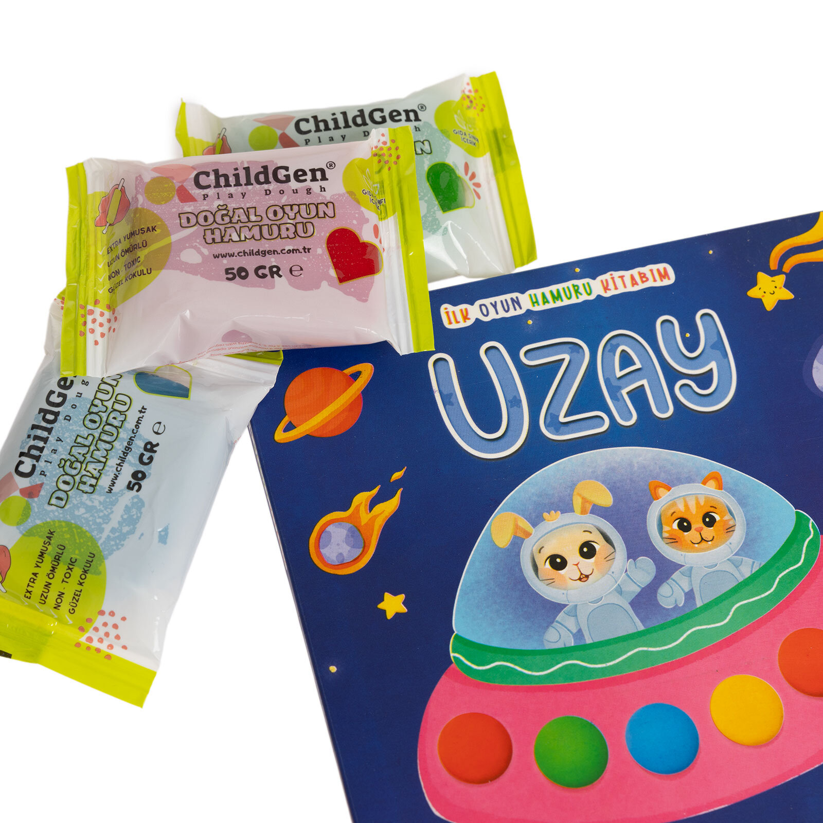 &nbsp;Uzay Aktivite Kitabı ve 3x50gr Hamur Hediyeli