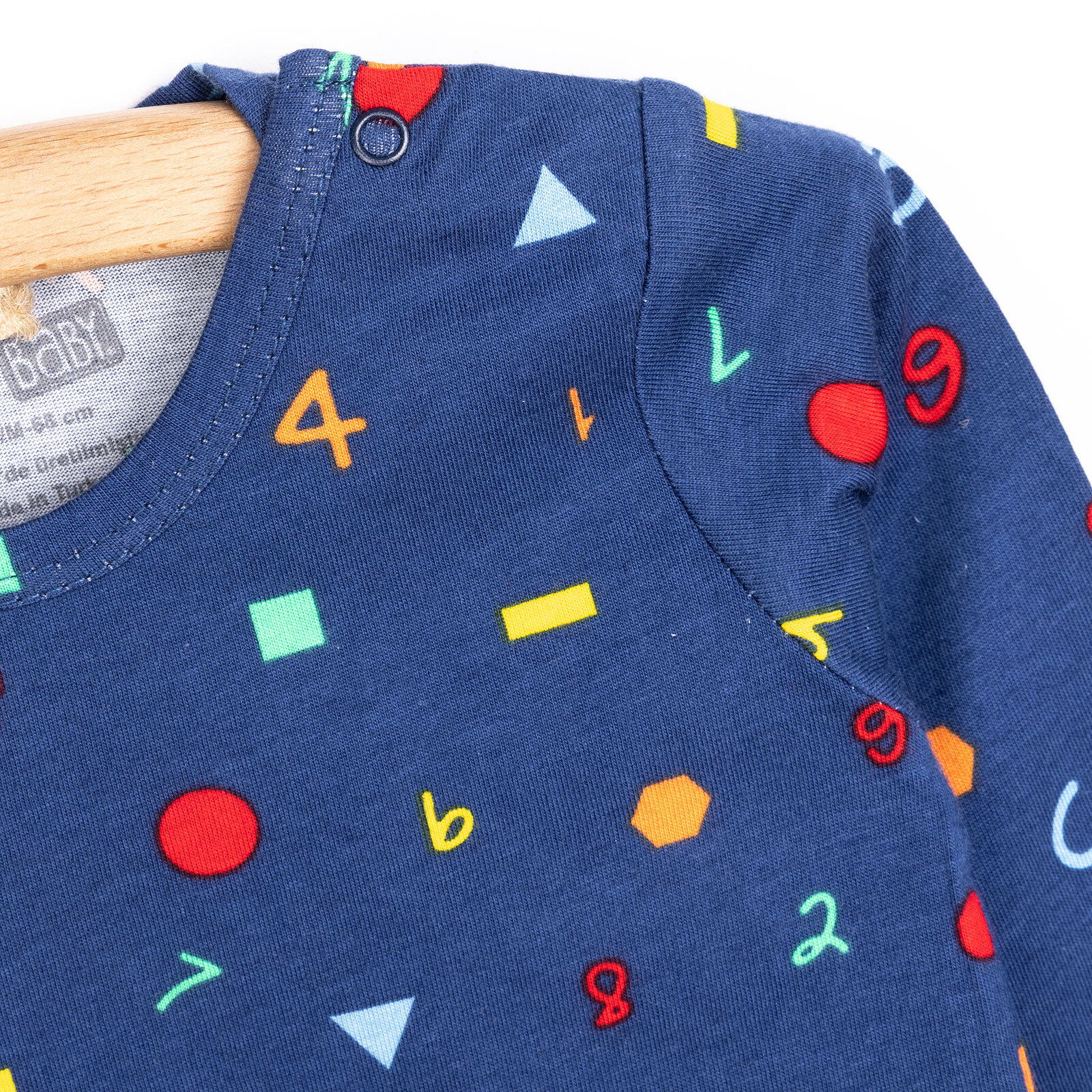 Uzun Kol Sayı Desenli Bisiklet Yaka Pijama Takımı