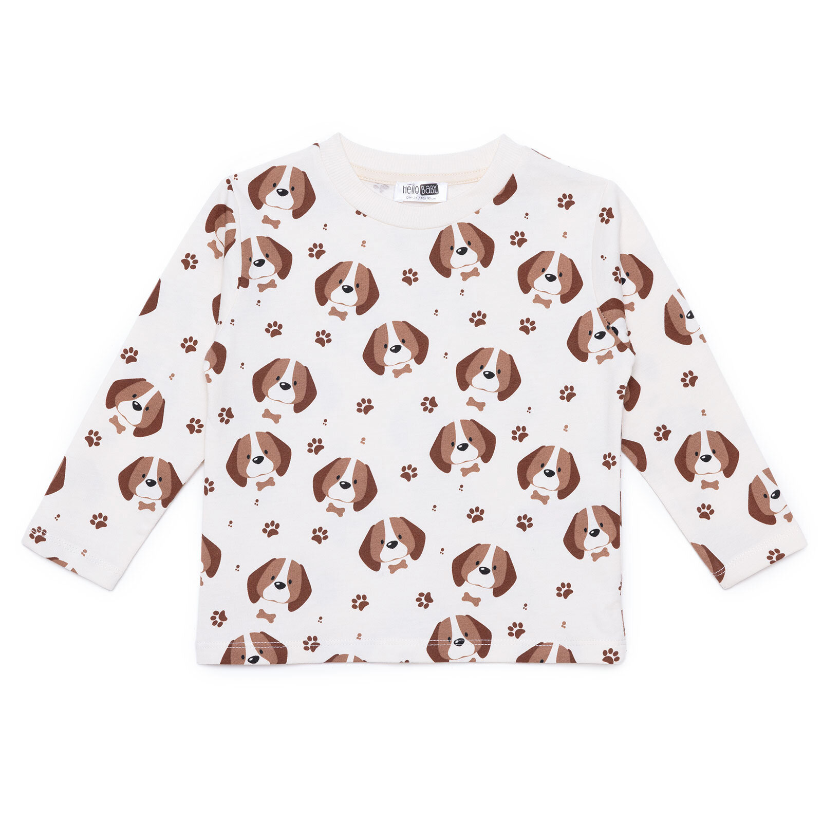 Uzun Kol Tshirt Happy Animals Bisiklet Yaka