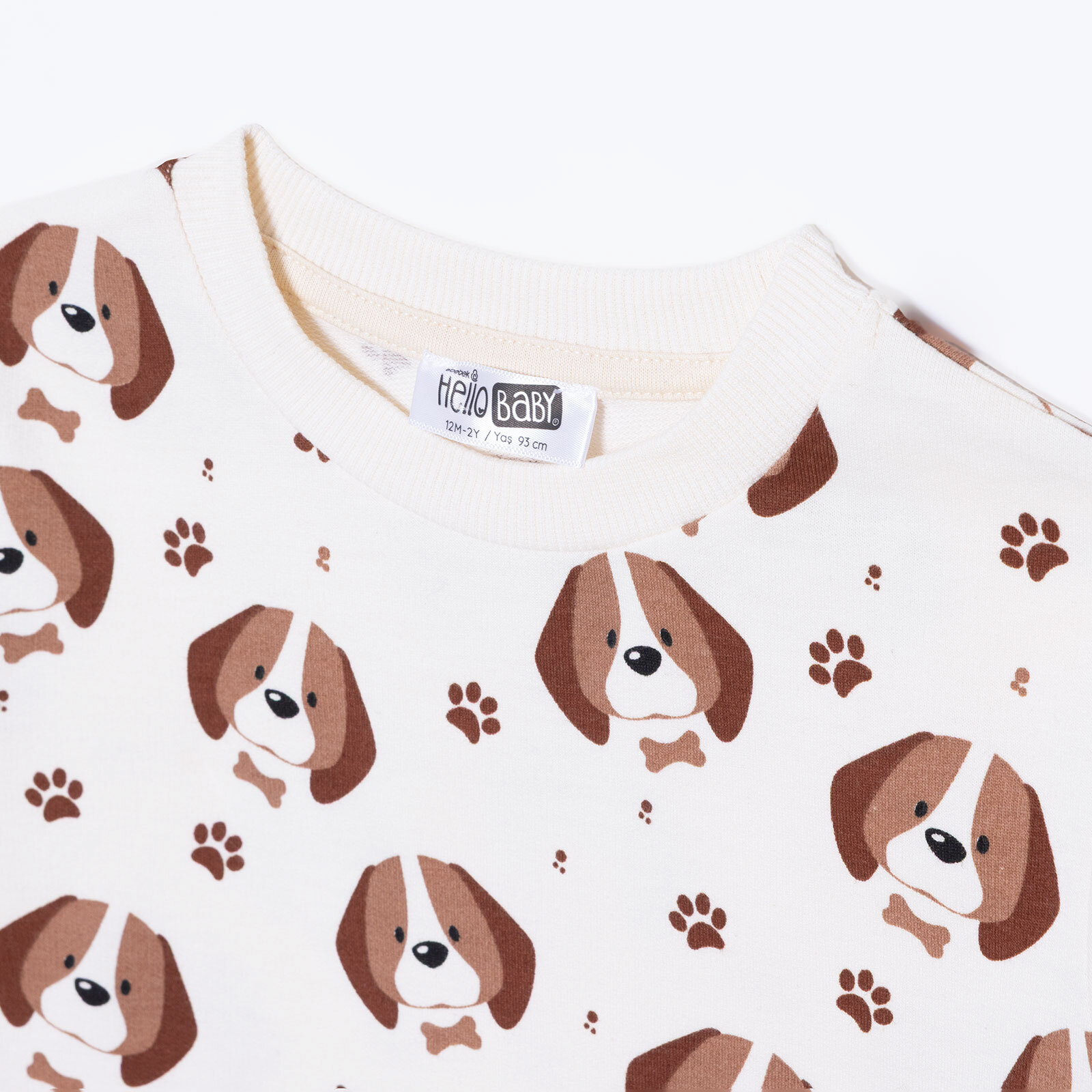 Uzun Kol Tshirt Happy Animals Bisiklet Yaka