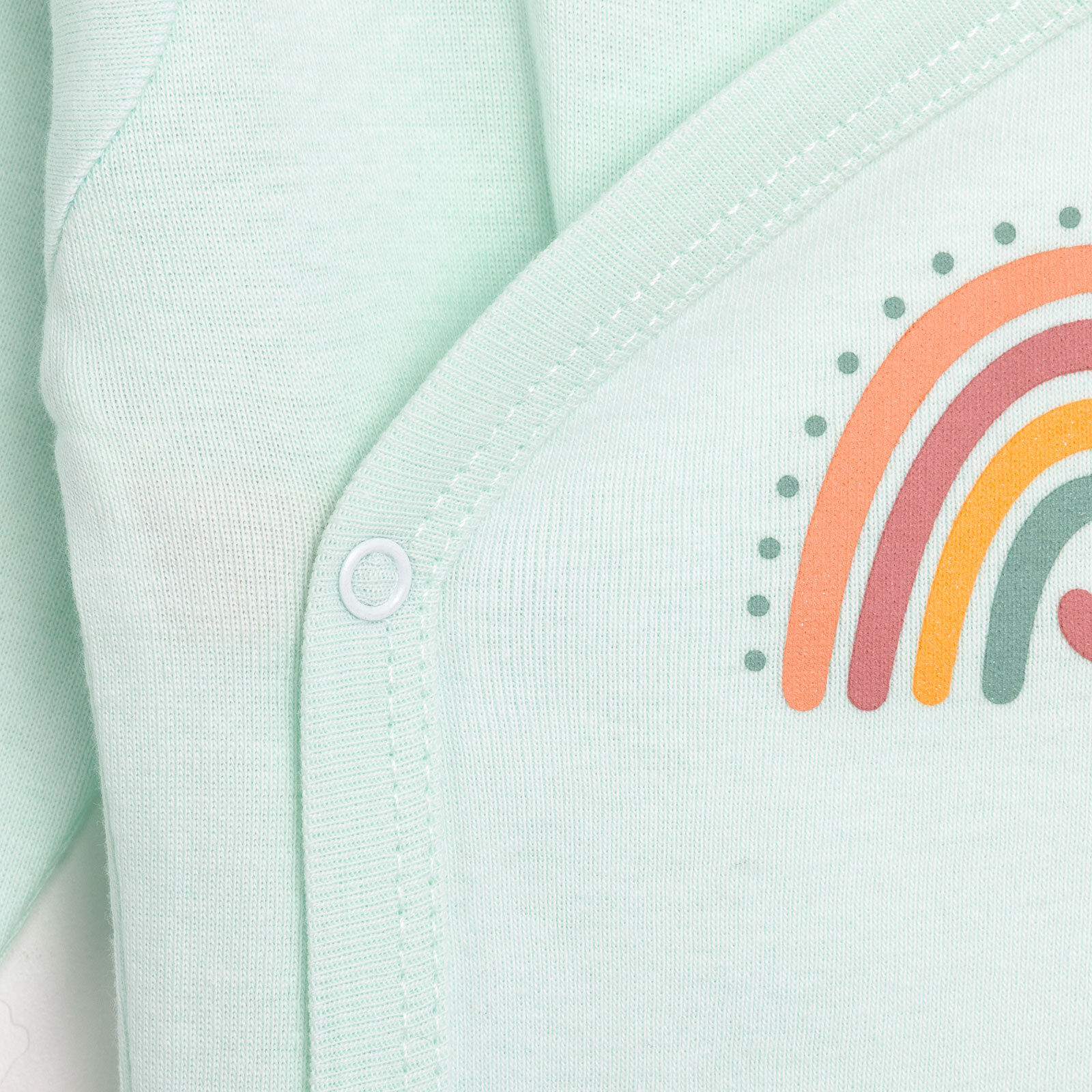 Unisex Body Ribana Kumaş Çıtçıtlı Zıbın Çıtçıtlı Yaka  Uzun Kol Açık Mavi