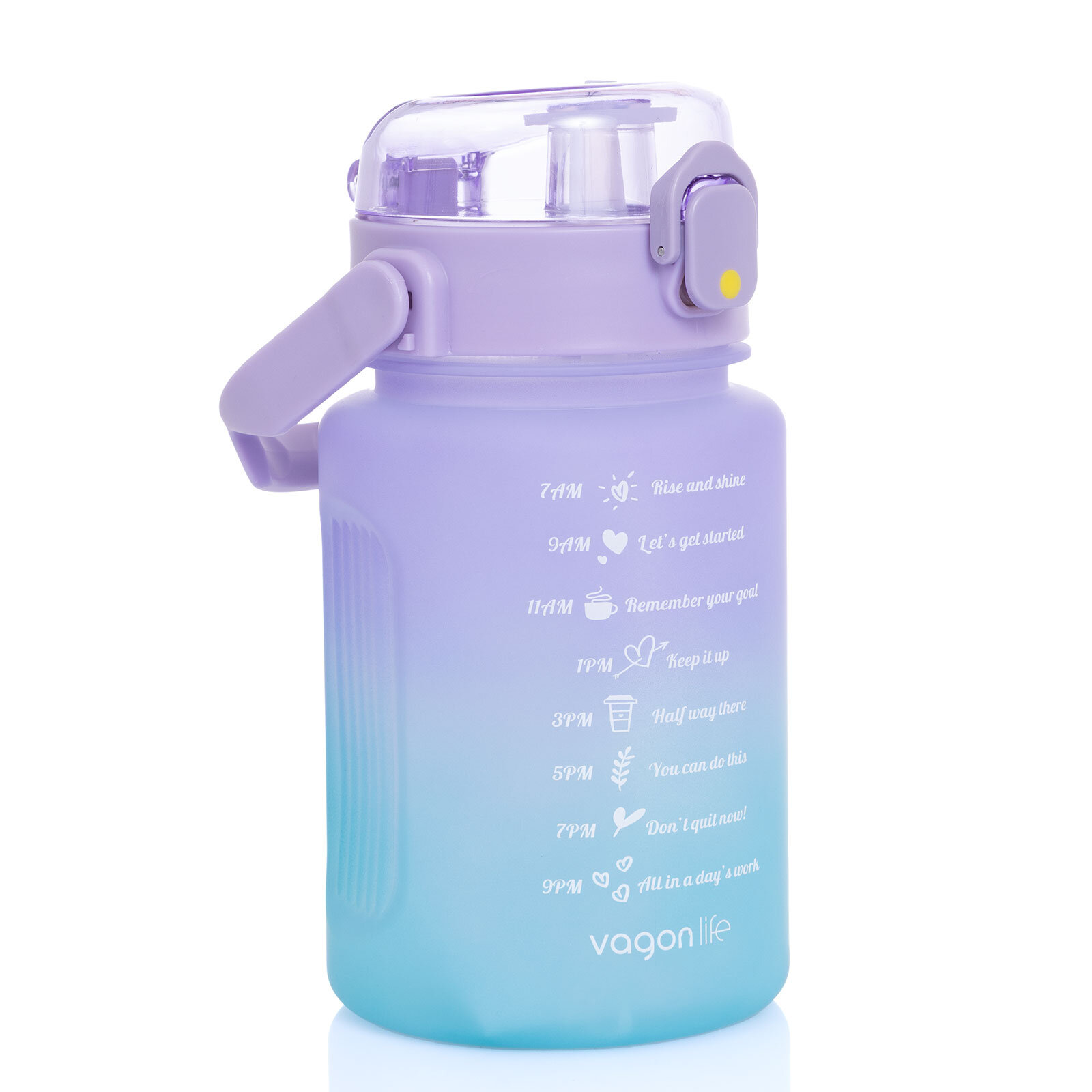 VAGONLİFE 1000 ML SOFT-TOUCH MOTİVASYON SU MATARASI Mor-Mavi