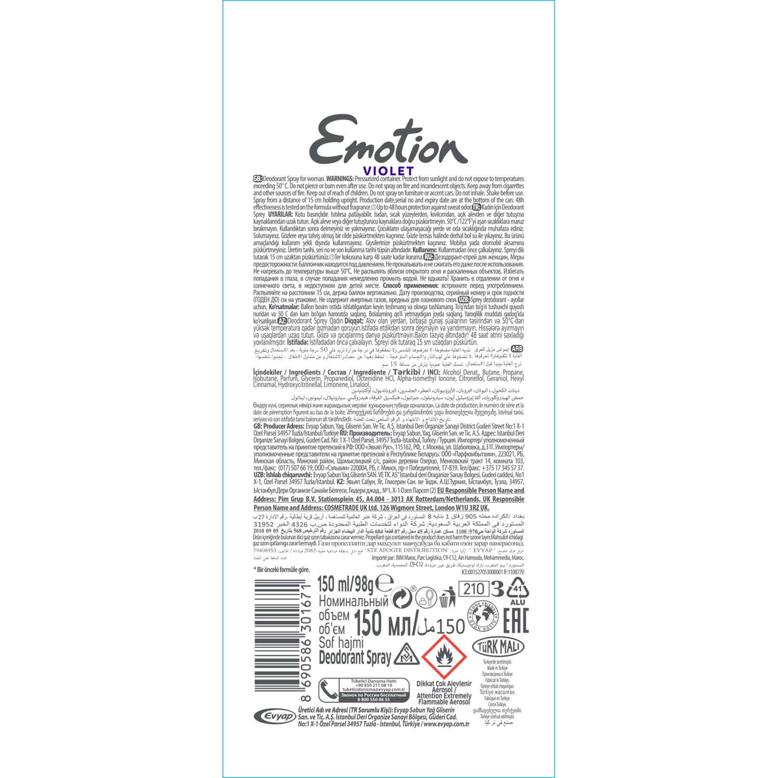 Violet Kadın Deodorant 150 ml Violet Kadın Deodorant 150 ml