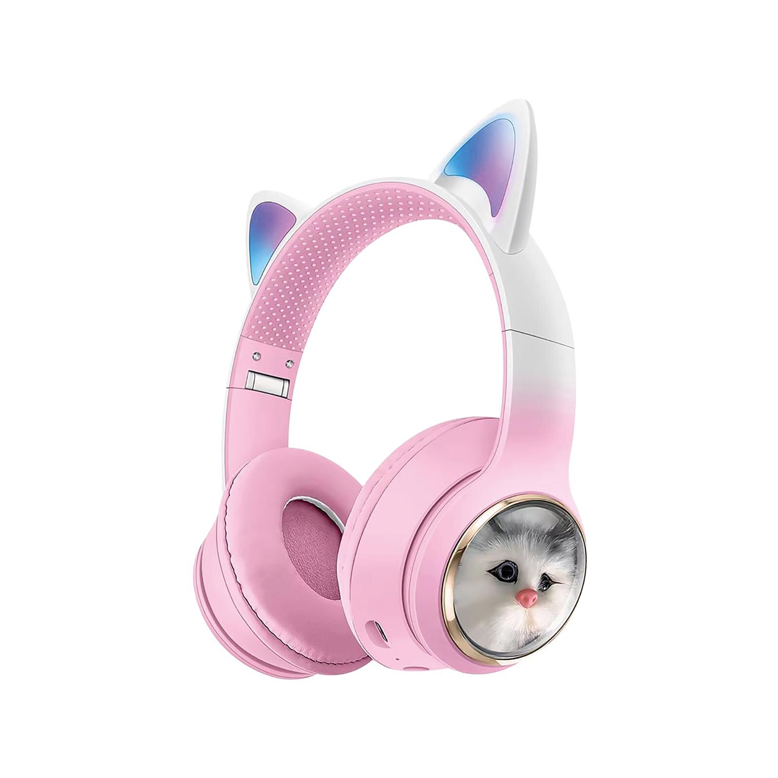 &nbsp;Wireless 5.3 Stereo Peluş Kedili Kulak Üstü Bluetooth Kulaklık Pembe BTL-45