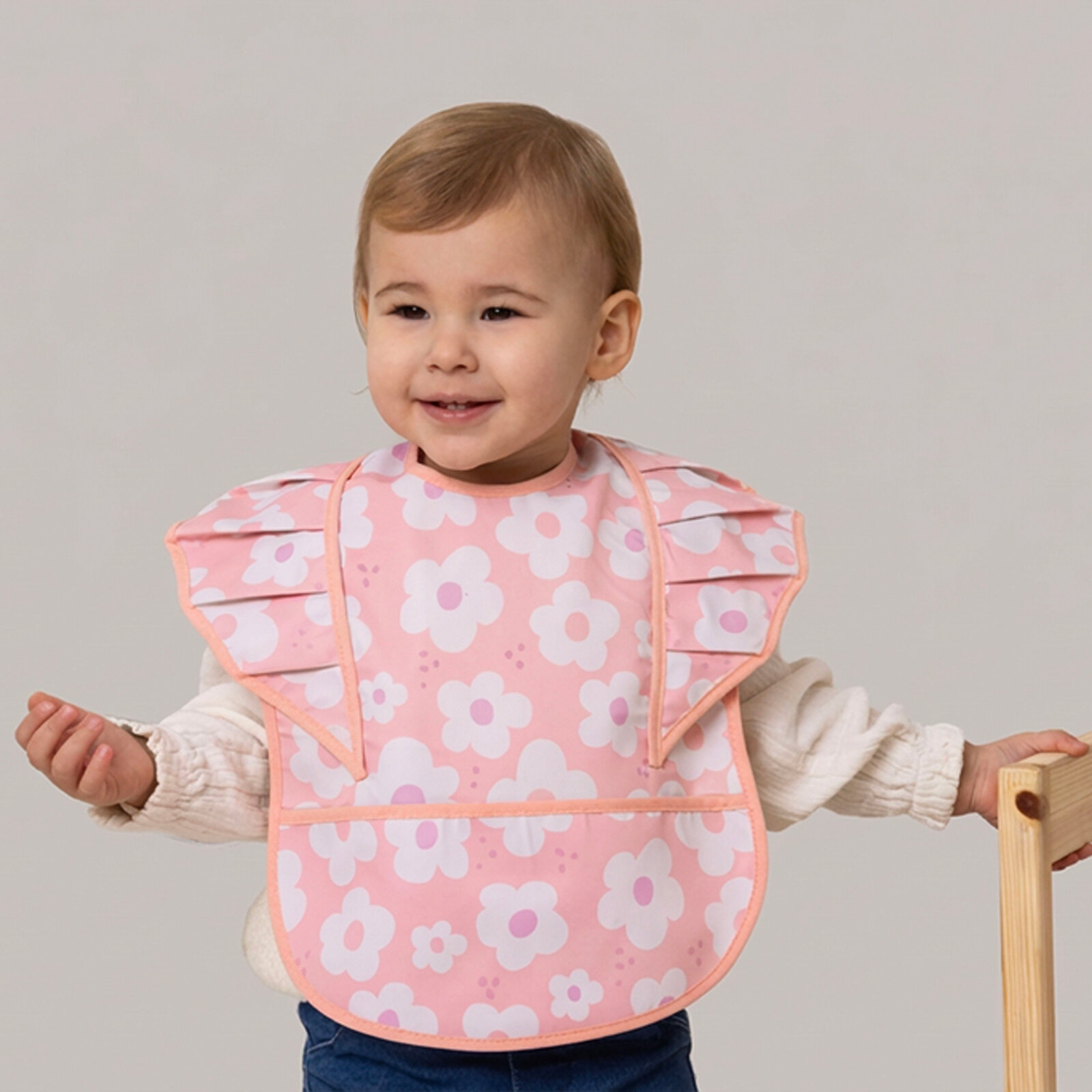 Yarım Kollu Fırfırlı Mama Önlük