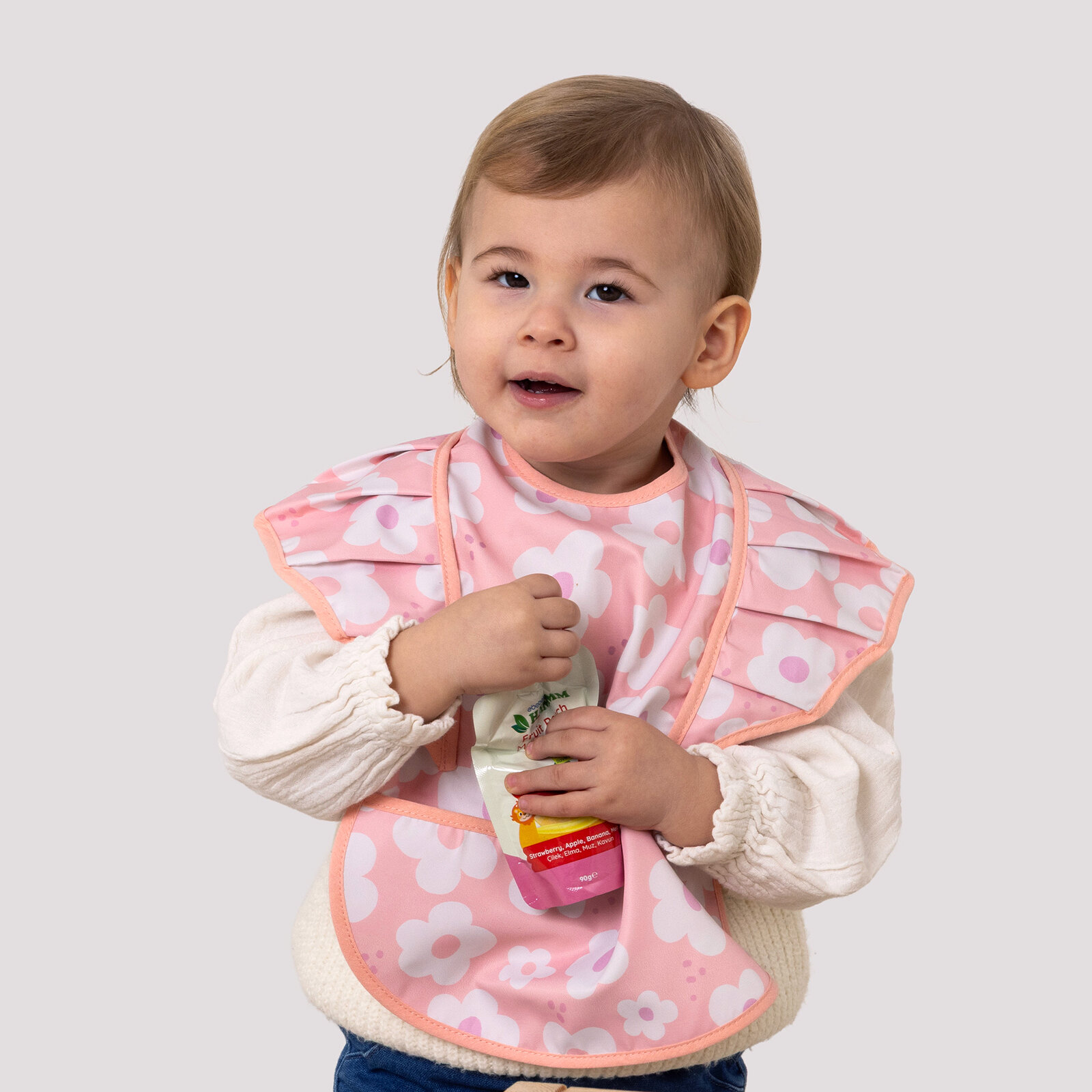 Yarım Kollu Fırfırlı Mama Önlük