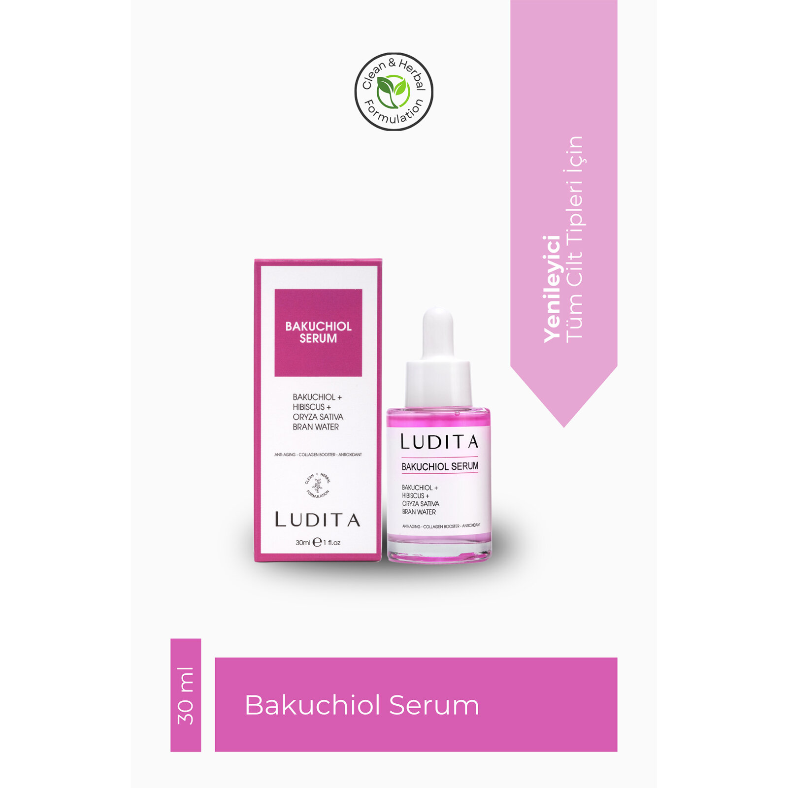Yaşlanma Karşıtı Bakuchiol + Hibiscus Serum ( Retinol Alternatifi )