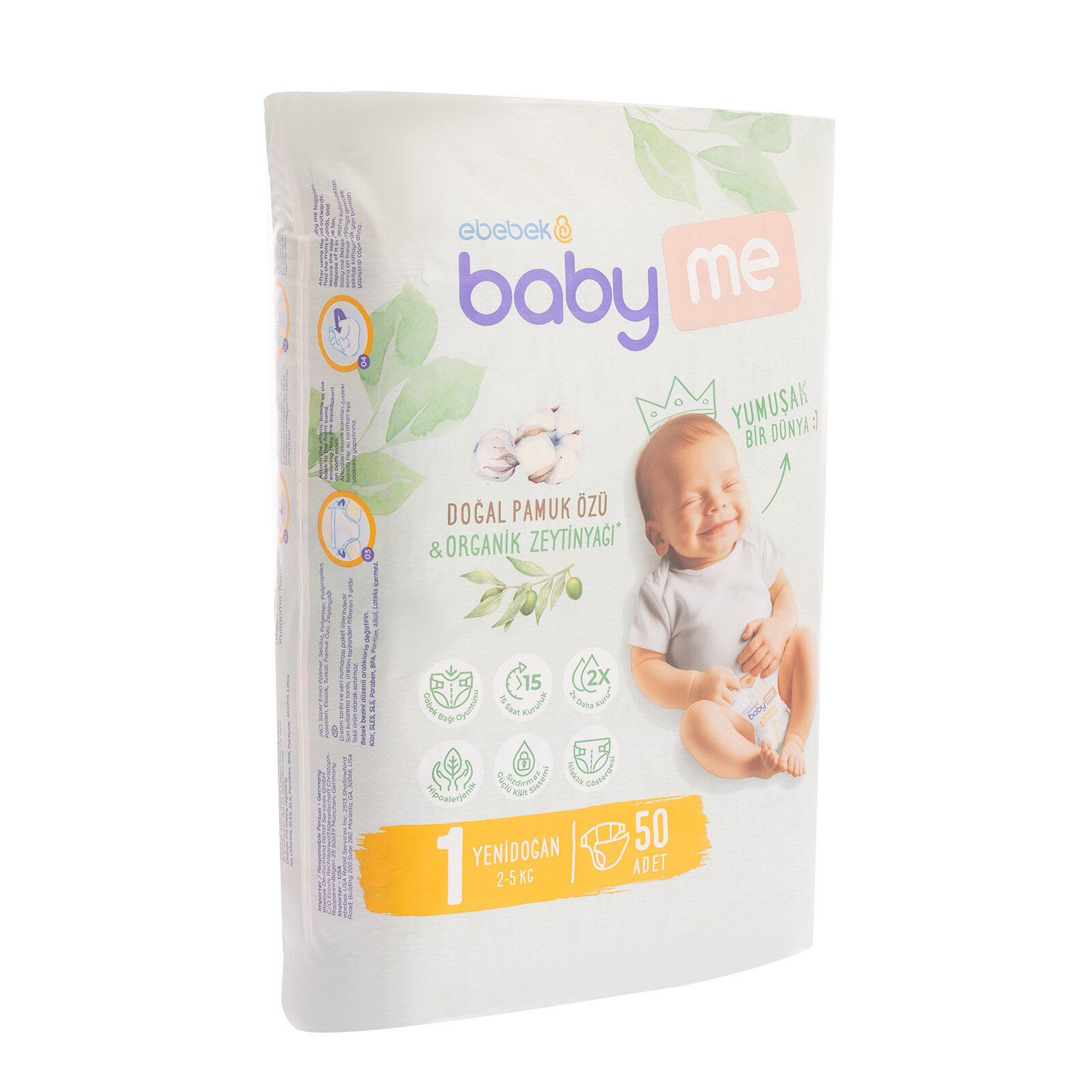 Yenidoğan 1 Bebek Bezi 2-5 kg 50 Adet Yenidoğan 1 Bebek Bezi 2-5 kg 50 Adet