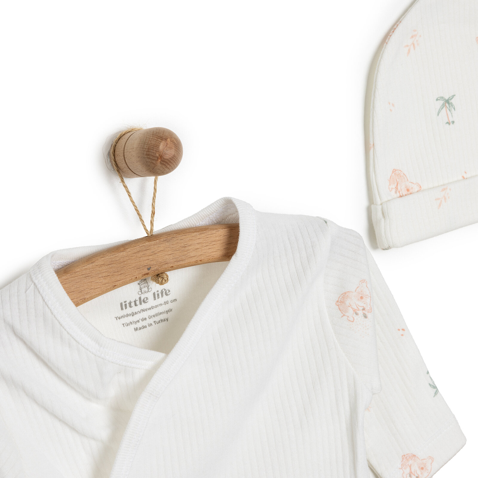 Erkek Bebek Yenidoğan 5'li Askı Hastane Çıkışı %100 Pamuk Çıtçıtlı Bisiklet Yaka Uzun Kol Mint