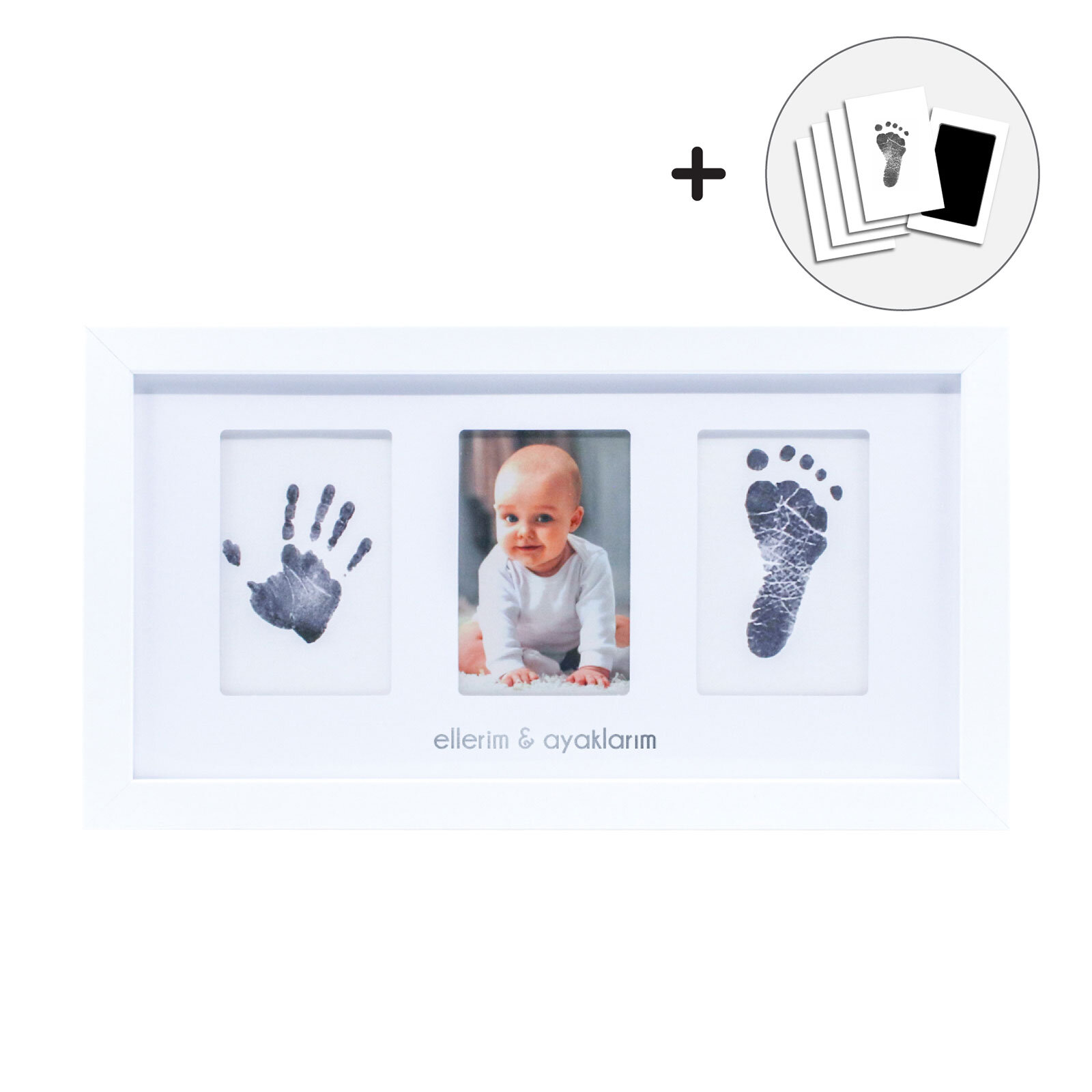 Yenidoğan Bebek El ve Ayak İzi Fotoğraf Çerçevesi Seti - Mürekkepsiz Baskı Kiti Yenidoğan Bebek El ve Ayak İzi Fotoğraf Çerçevesi Seti - Mürekkepsiz Baskı Kiti