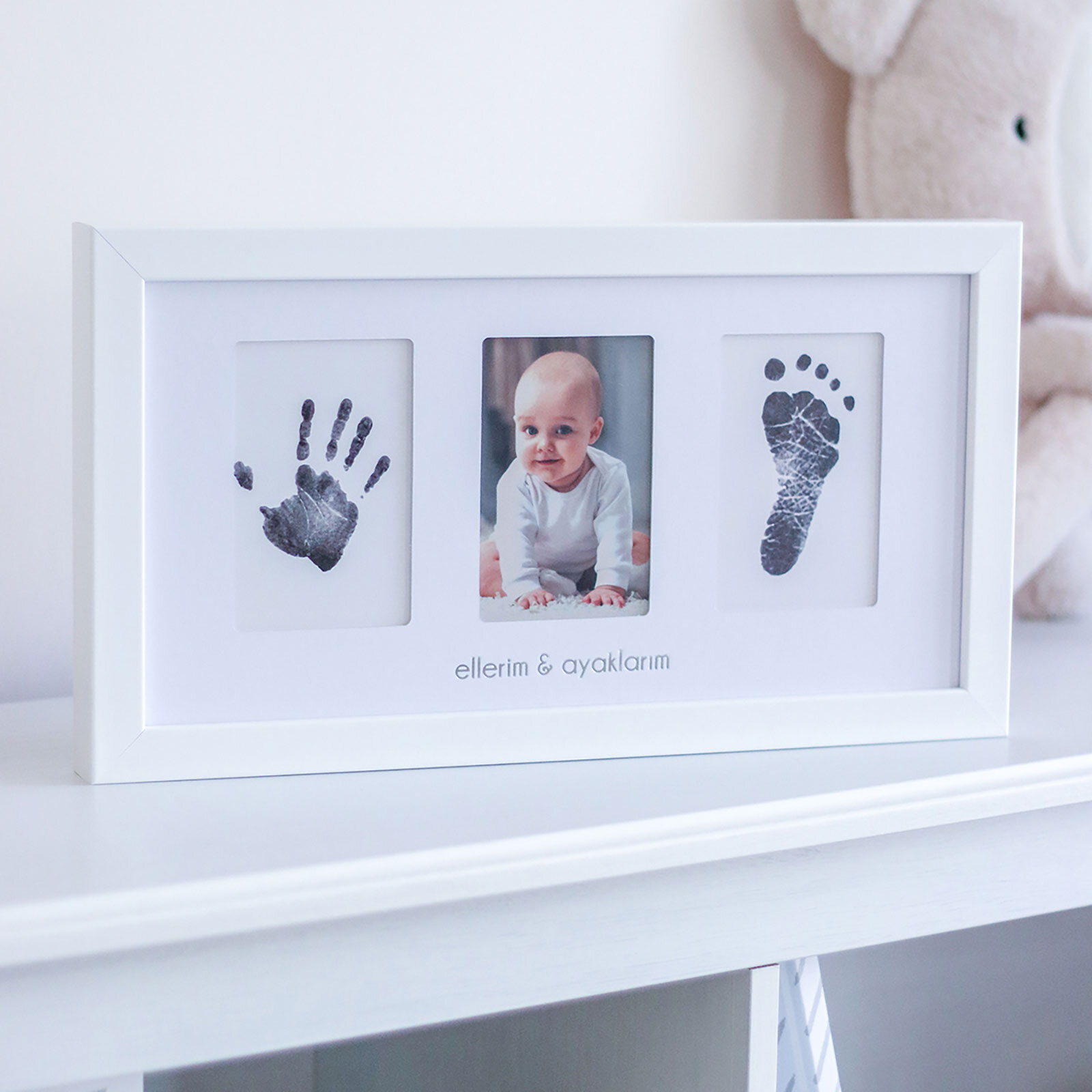 Yenidoğan Bebek El ve Ayak İzi Fotoğraf Çerçevesi Seti - Mürekkepsiz Baskı Kiti Yenidoğan Bebek El ve Ayak İzi Fotoğraf Çerçevesi Seti - Mürekkepsiz Baskı Kiti