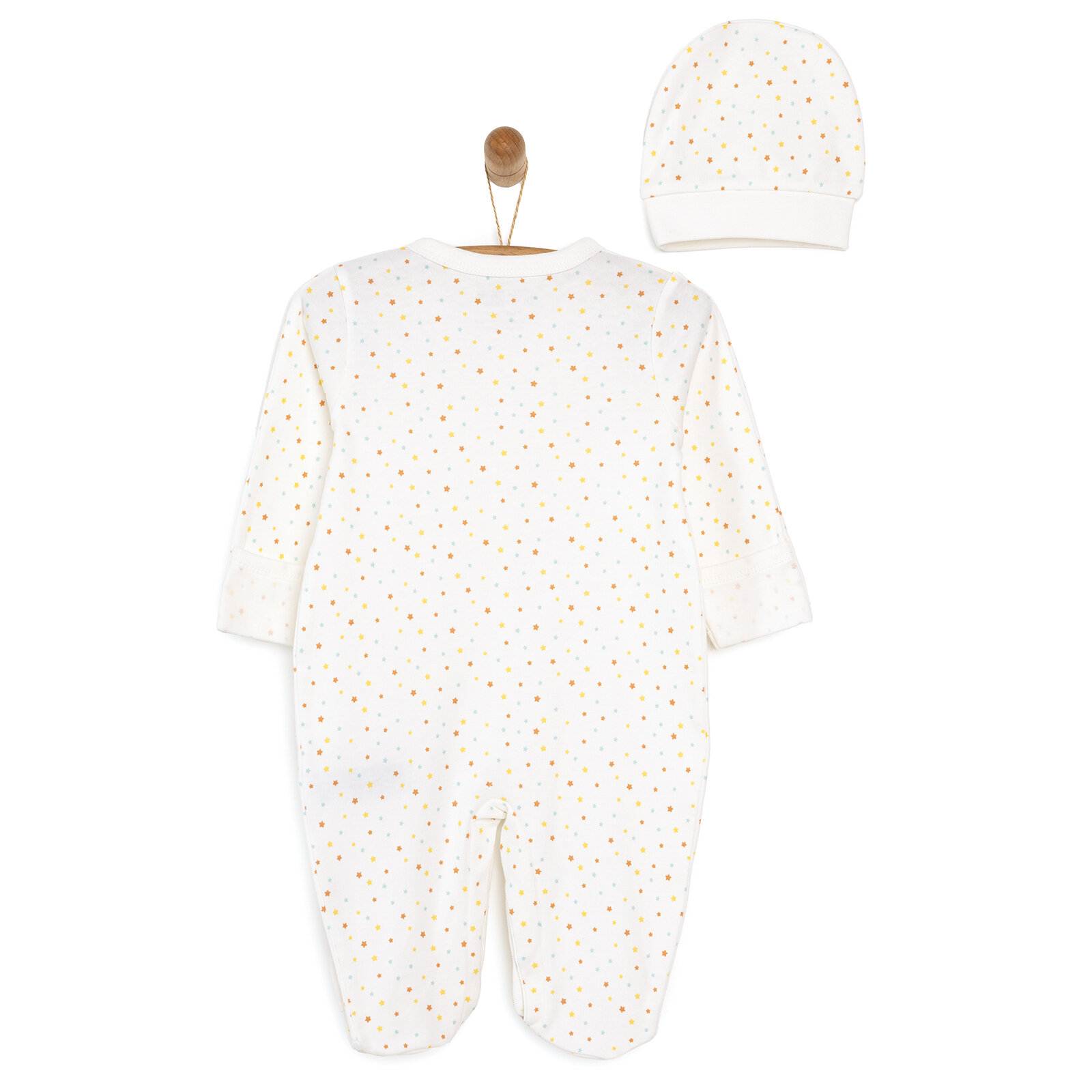 Yenidoğan Bebek Little Star Kendinden Eldivenli Tulum-Şapka 2li Set Unisex