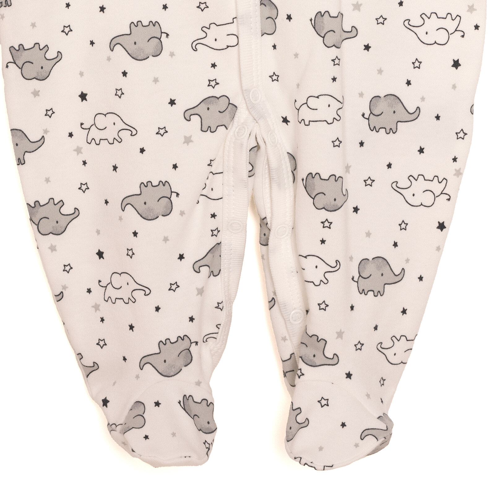 Yenidoğan Bebek Sevimli Fil Kendinden Eldivenli Tulum-Body- Şapka 3lü Set Unisex