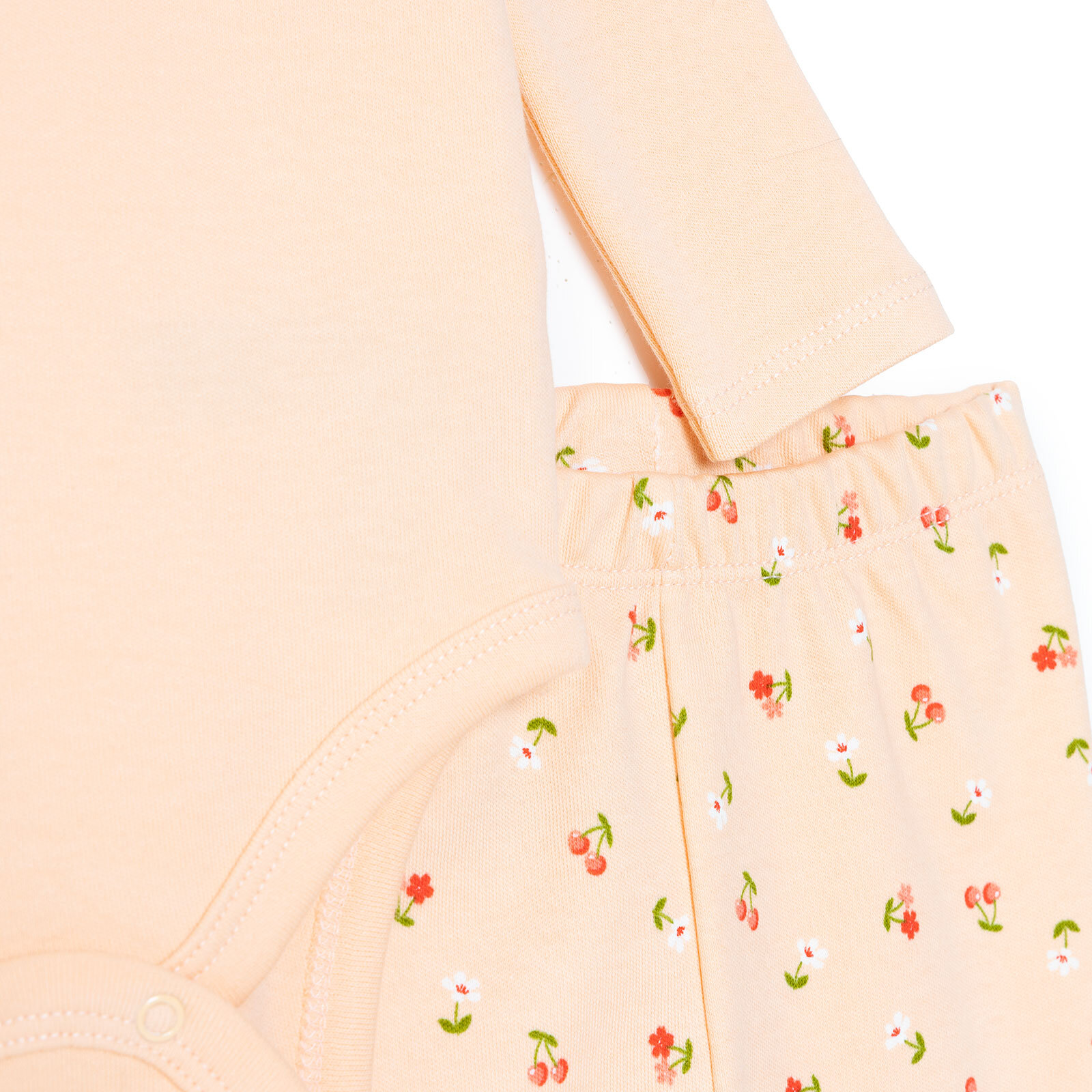 Kız Bebek Yenidoğan Body-Patikli Alt-Şapka İnterlok Bisiklet Yaka Uzun Kol Patikli Paça