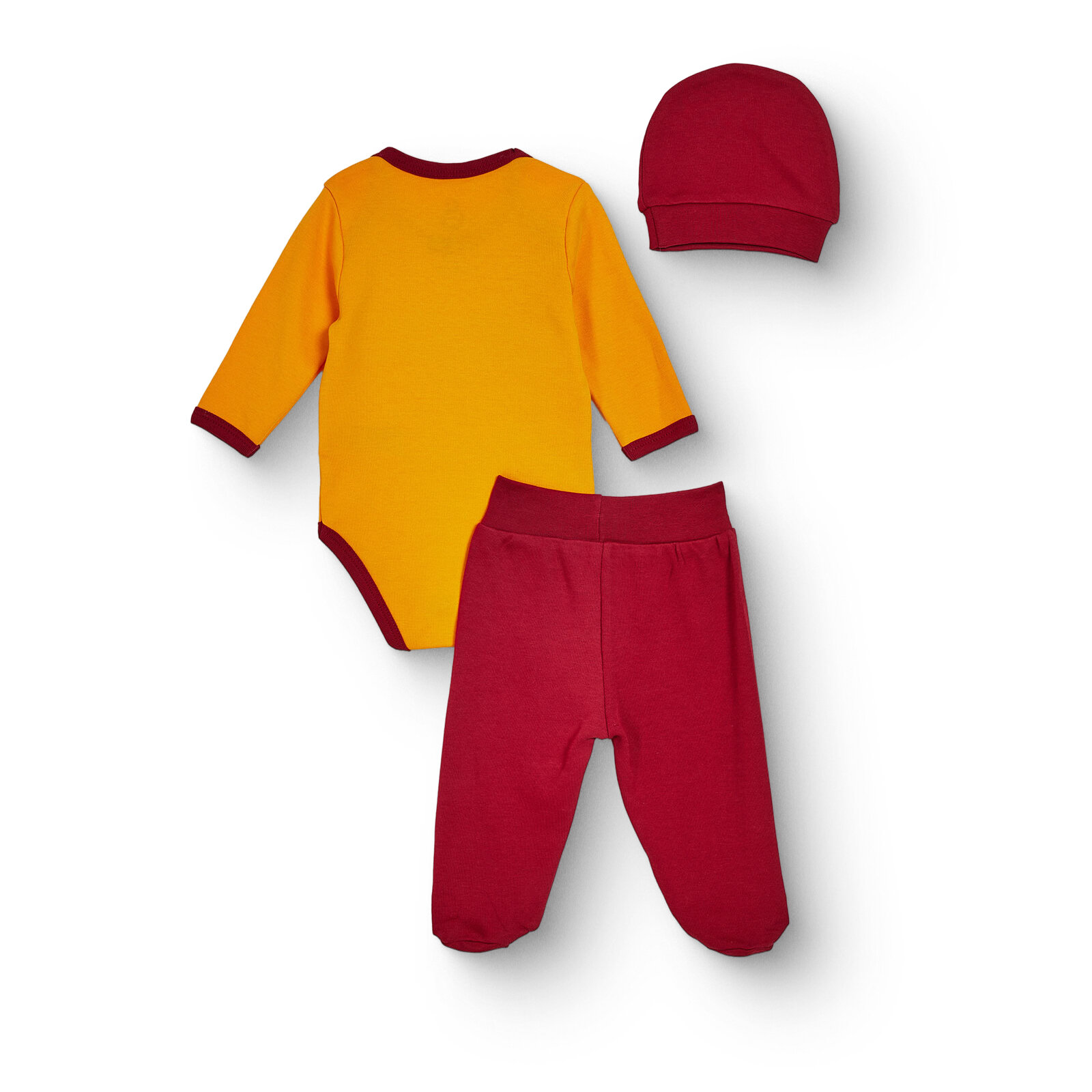 Yenidoğan Body-Patikli Alt-Şapka Bisiklet Yaka Uzun Kol Patikli Paça