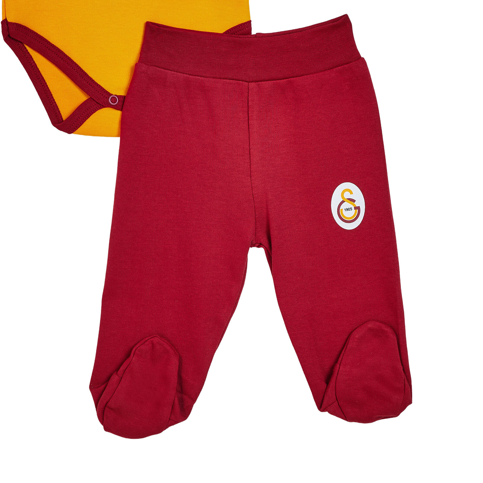 Yenidoğan Body-Patikli Alt-Şapka Bisiklet Yaka Uzun Kol Patikli Paça