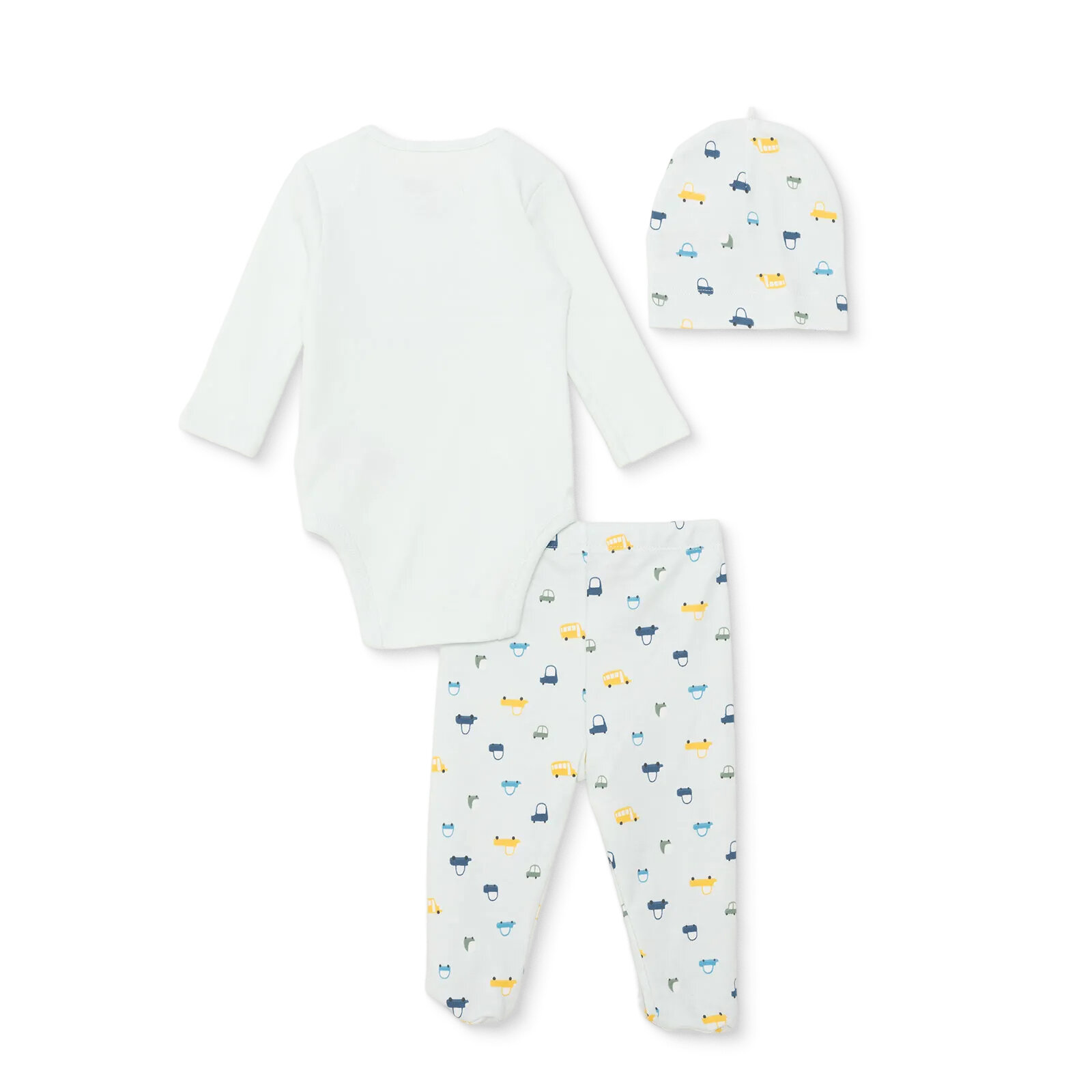 Yenidoğan Body-Patikli Alt-Şapka İnterlok Bisiklet Yaka Uzun Kol Patikli Paça