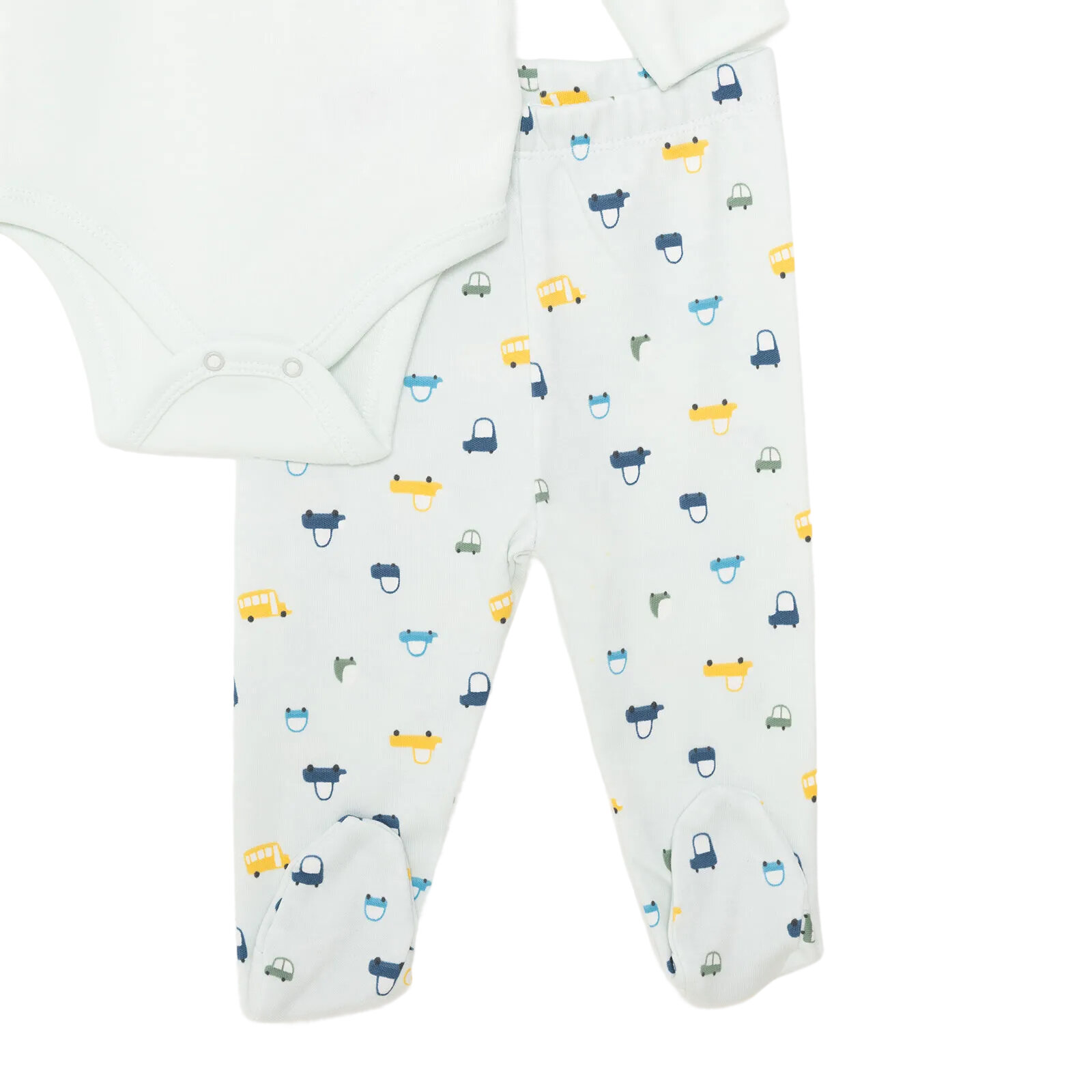 Yenidoğan Body-Patikli Alt-Şapka İnterlok Bisiklet Yaka Uzun Kol Patikli Paça