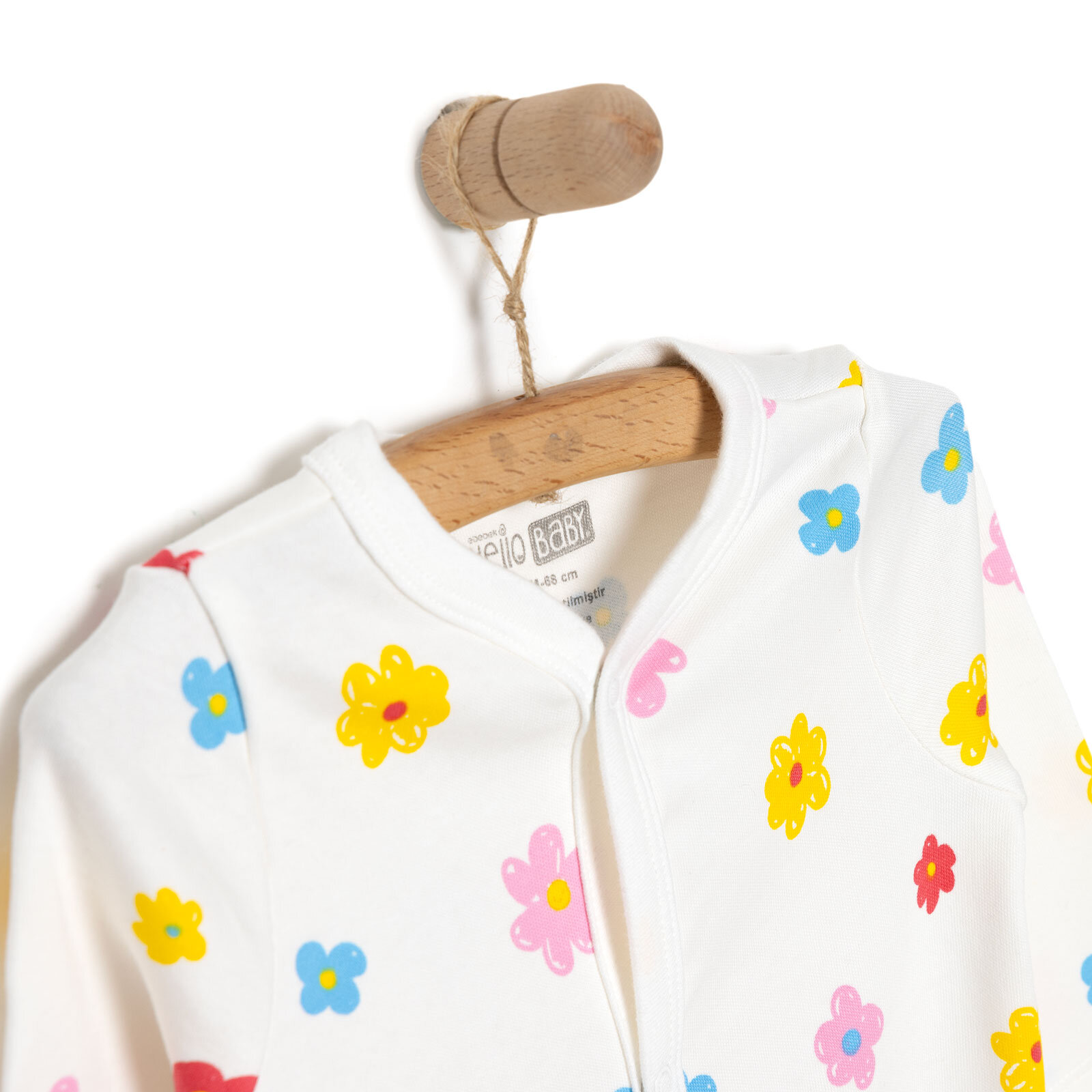 Yenidoğan Çiçek Baskılı Kız Tulum-Şapka Kız Bebek